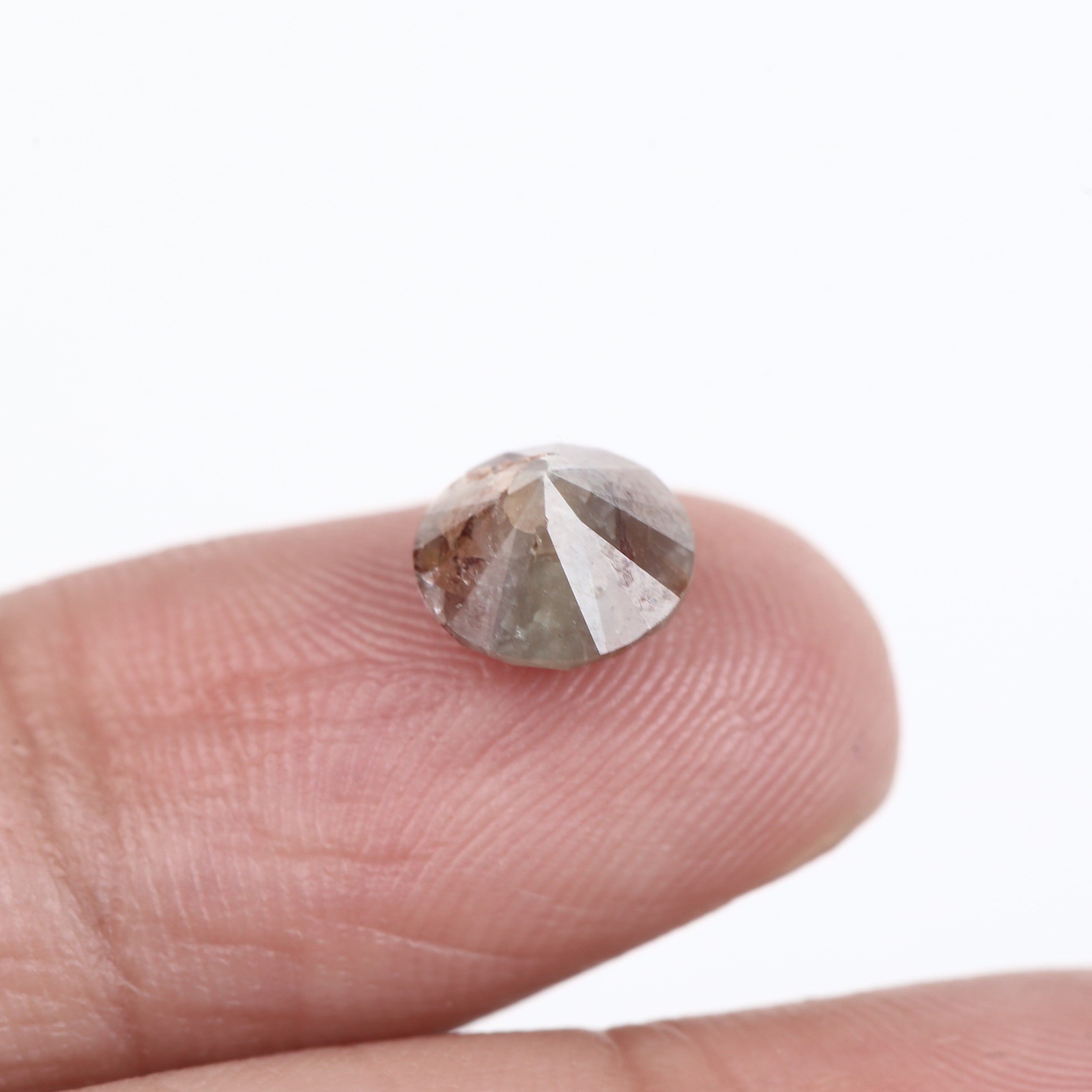 1.85 Carat Natural Round Red Gray Rustic Loose Diamond 7.18 MM