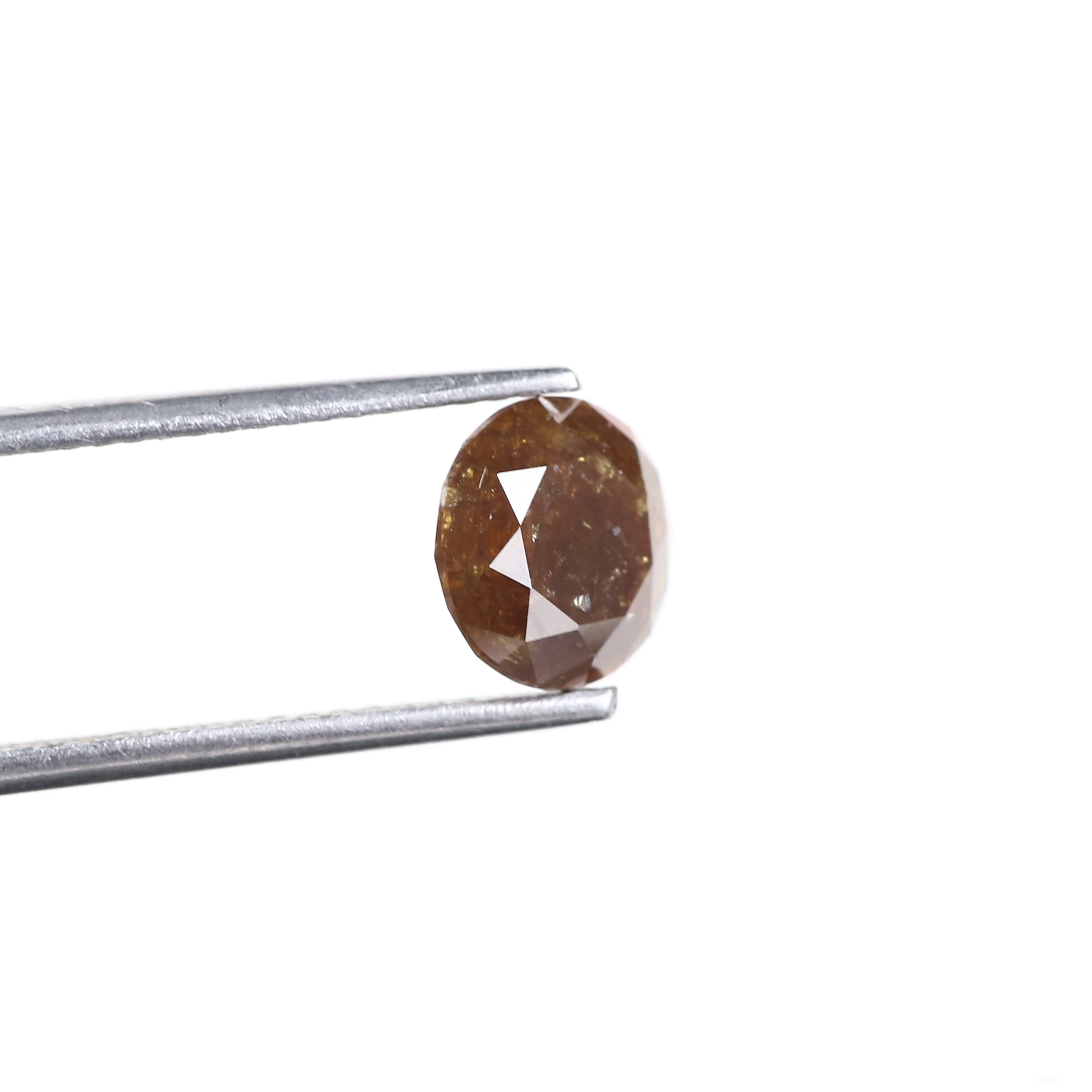 1.77 Carat Natural Fancy Brown Round Salt and Pepper Diamond 7.40 MM