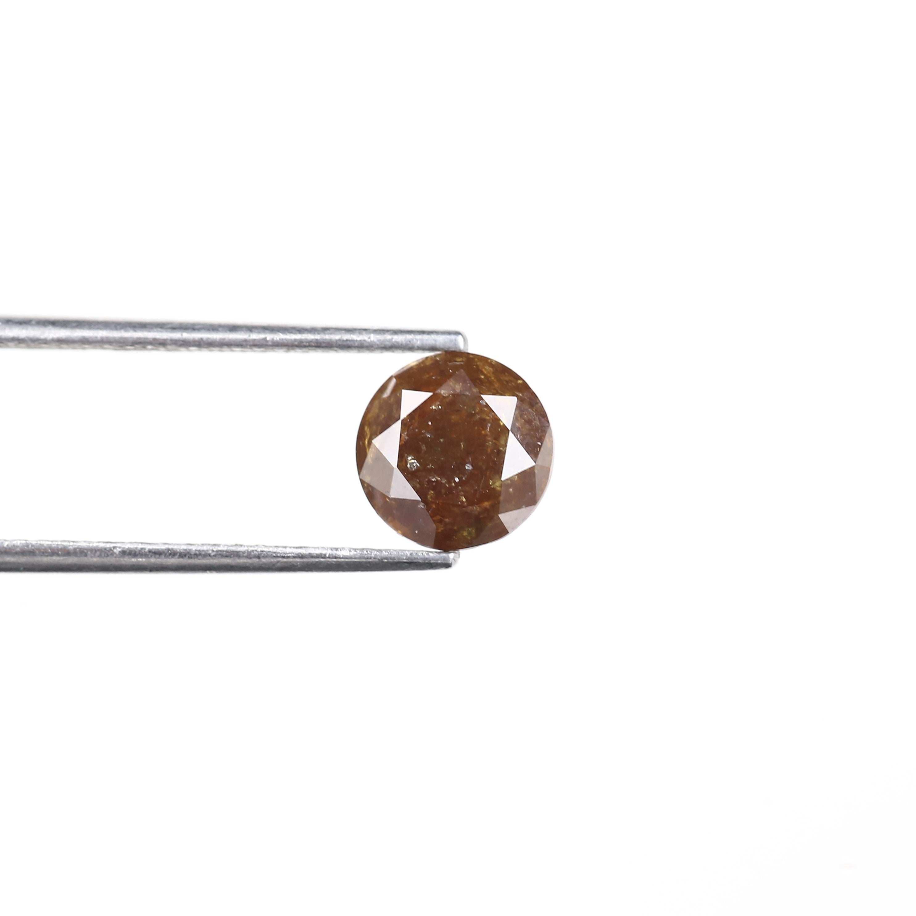 1.77 Carat Natural Fancy Brown Round Salt and Pepper Diamond 7.40 MM