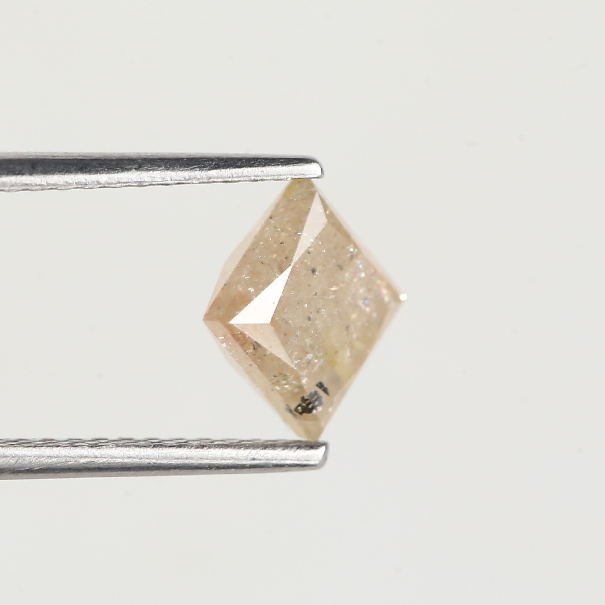 1.51 Carat Princess Cut Yellow Peach Salt and Pepper Diamond 5.9 MM