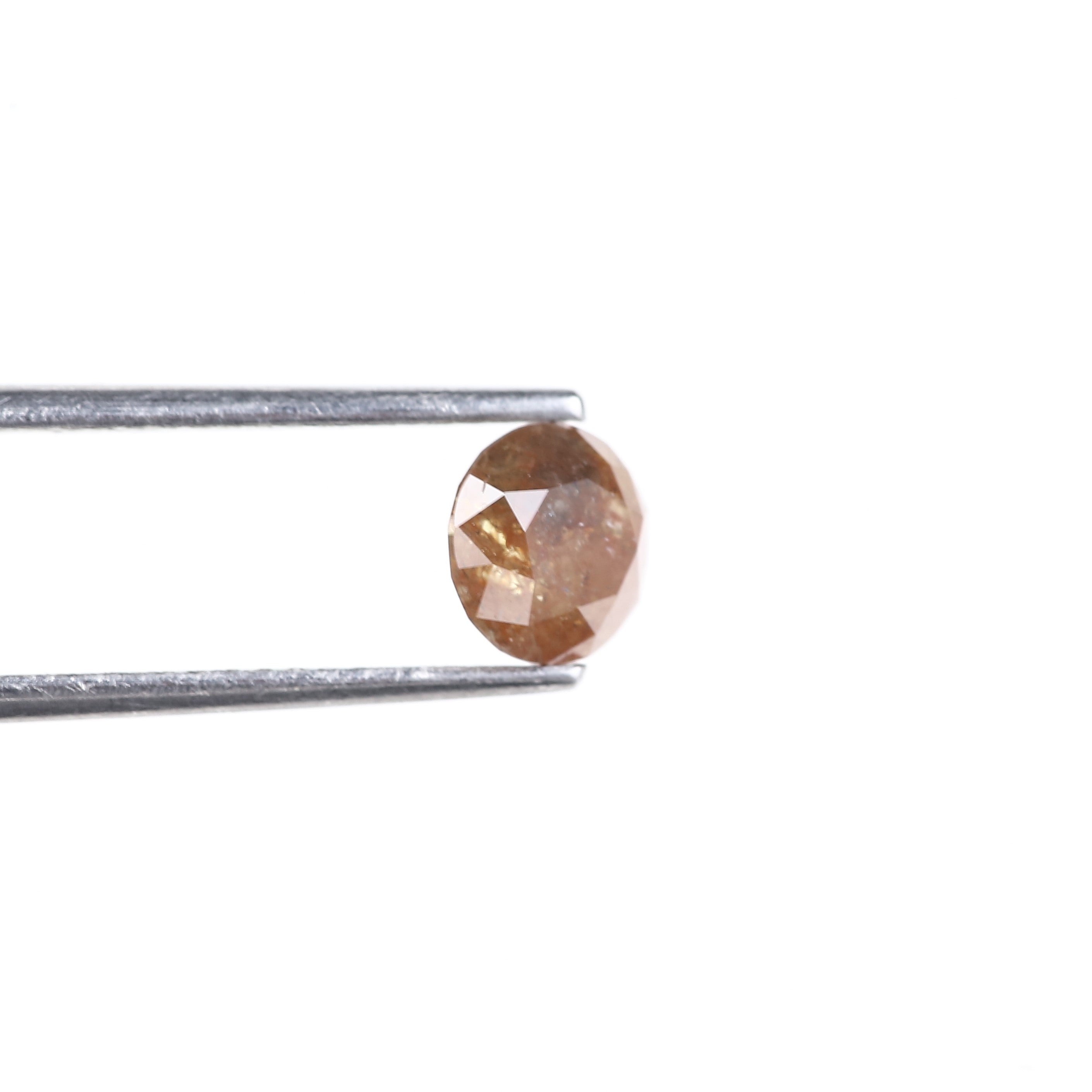 1.09 Carat Natural Brown Orange Round Salt And Pepper Diamond 6.11 MM