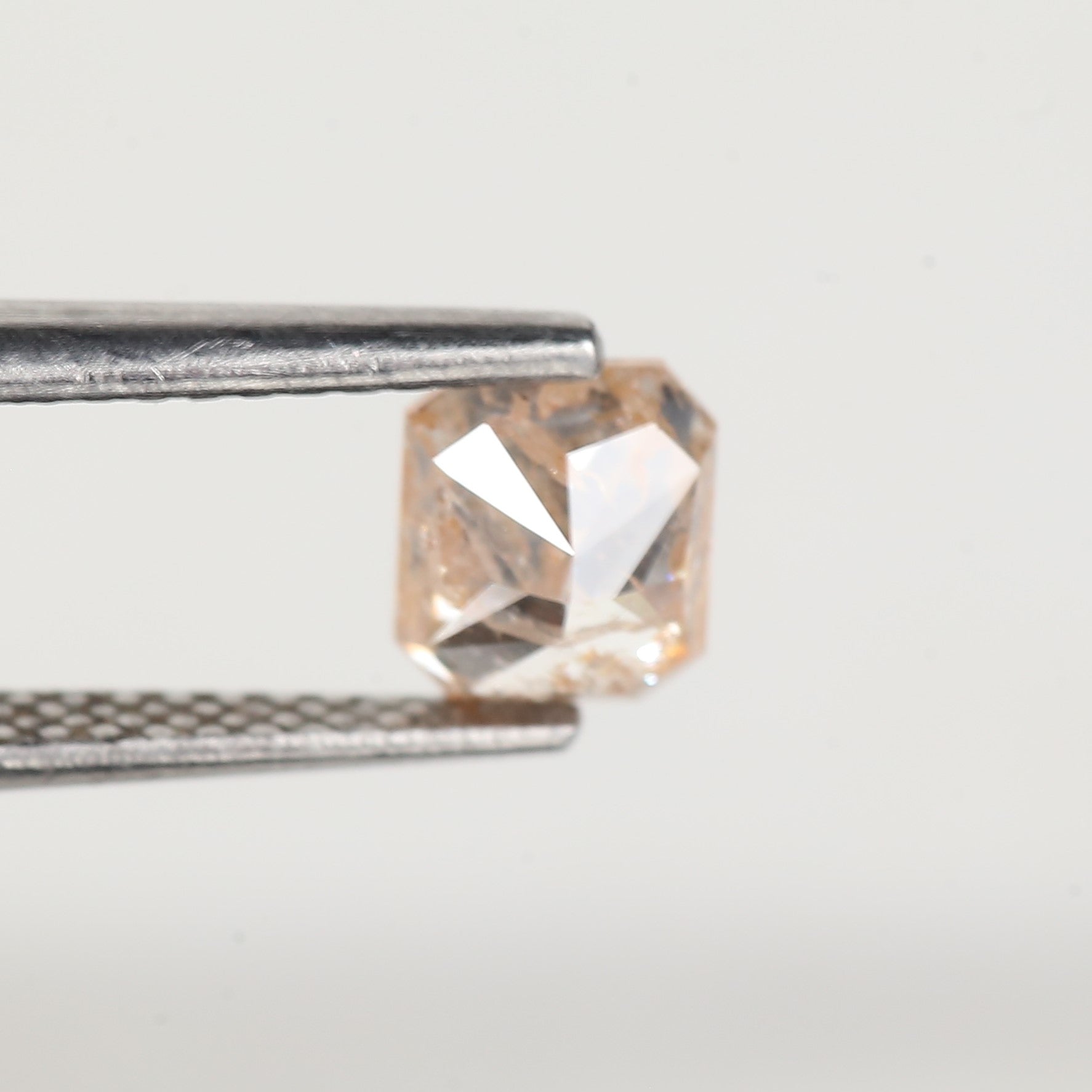 0.95 Carat Emerald Orange Salt and Pepper Diamond 5.6 MM