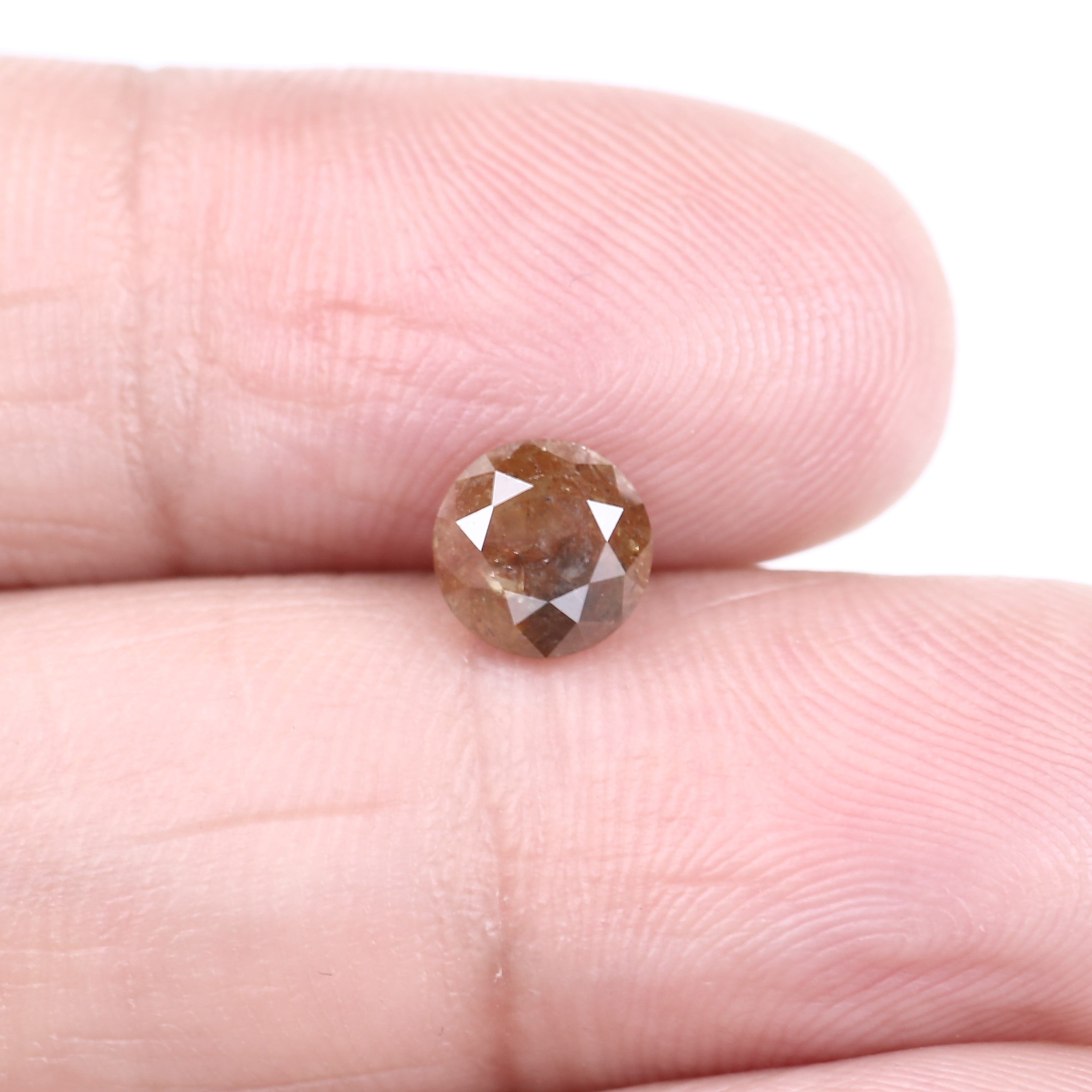 1.09 Carat Natural Brown Orange Round Salt And Pepper Diamond 6.11 MM