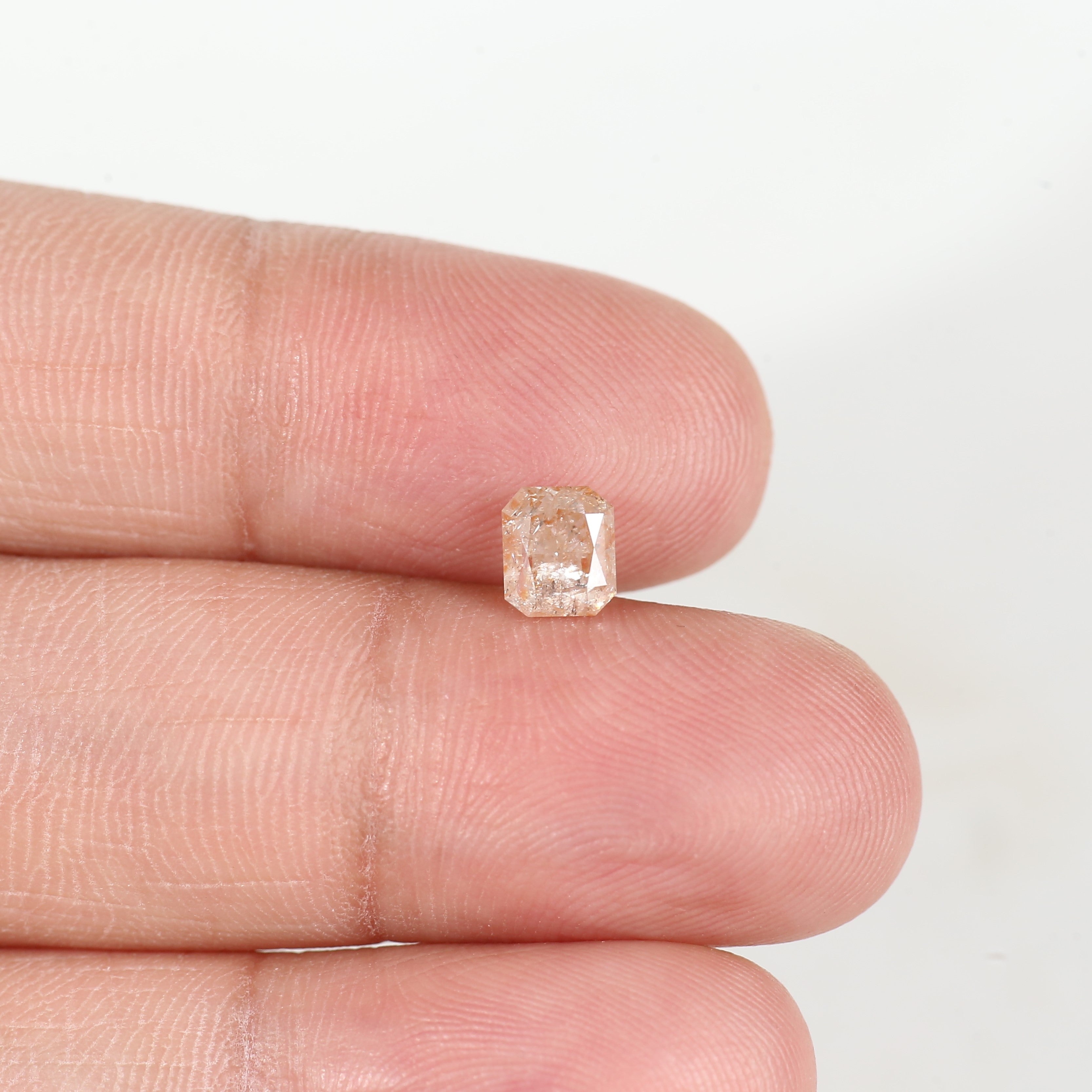 0.95 Carat Emerald Orange Salt and Pepper Diamond 5.6 MM