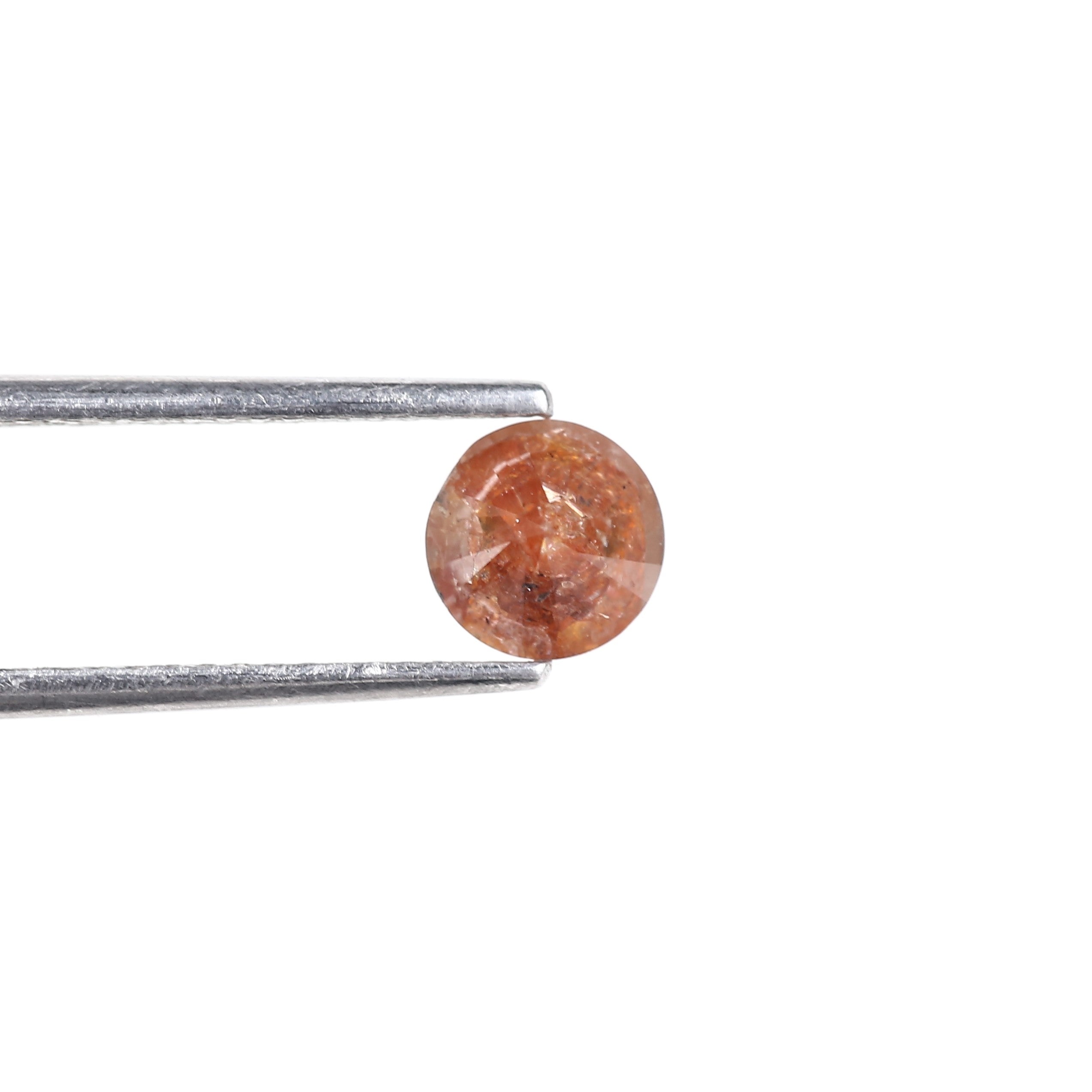 0.94 Carat Natural Orange Round Celestial Salt and Pepper Diamond 5.72 MM