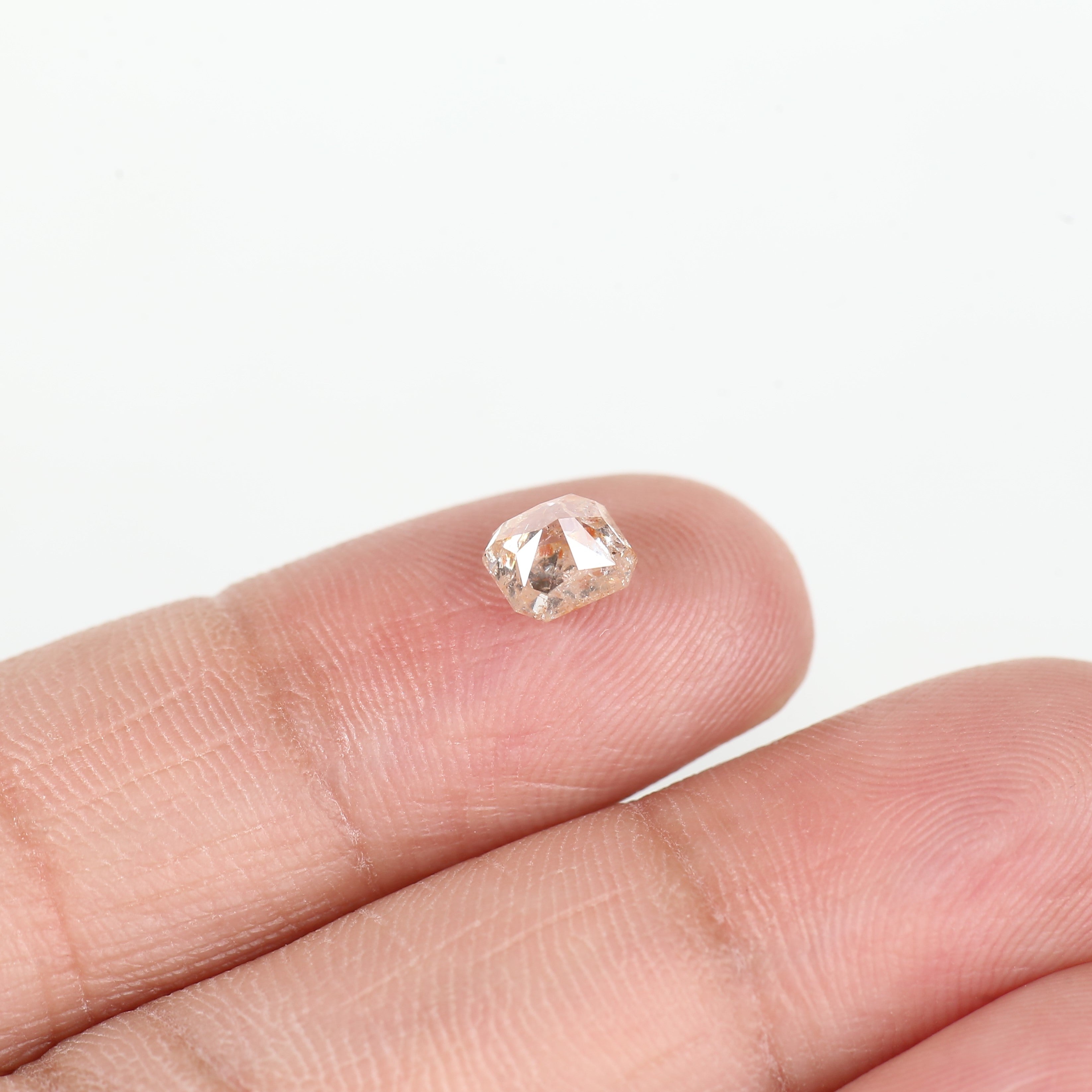0.95 Carat Emerald Orange Salt and Pepper Diamond 5.6 MM