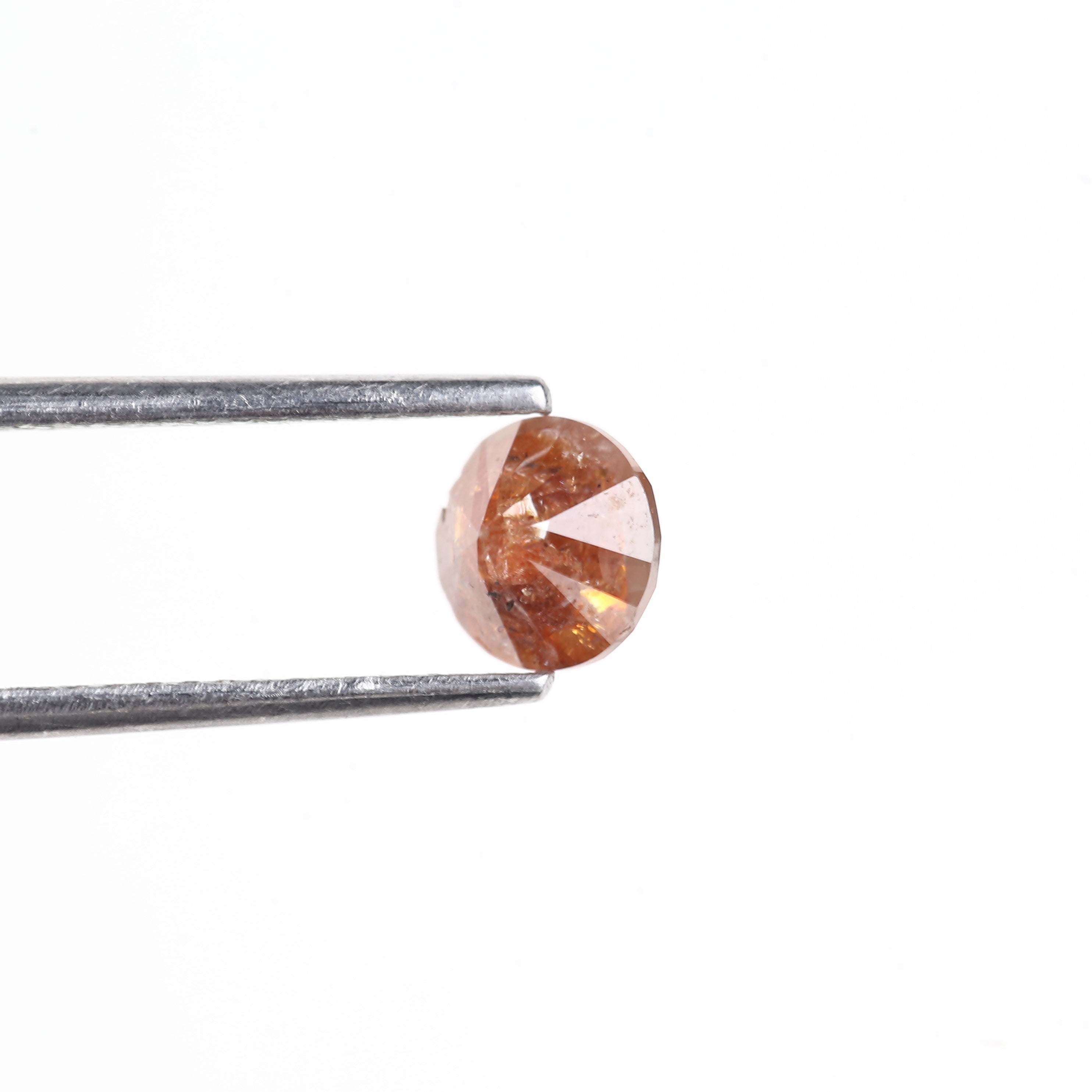 0.94 Carat Natural Orange Round Celestial Salt and Pepper Diamond 5.72 MM