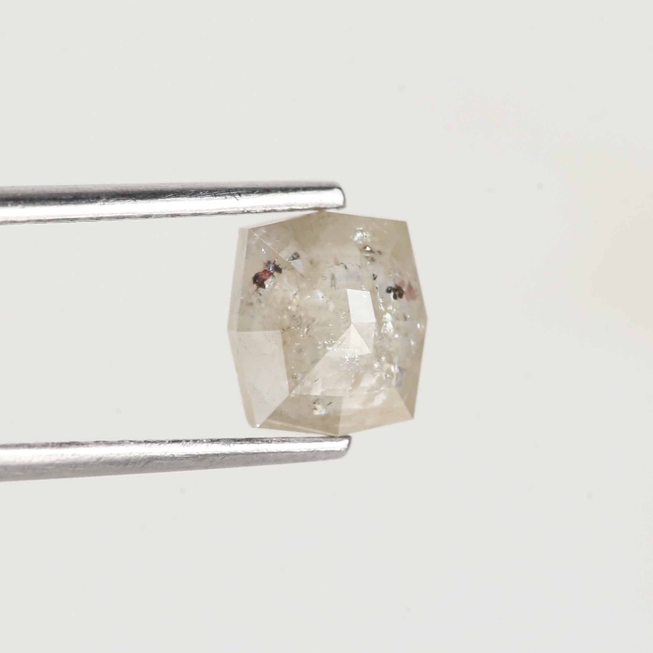 1.2 Carat Grey Hexagon Salt and Pepper Diamond 6.9 MM