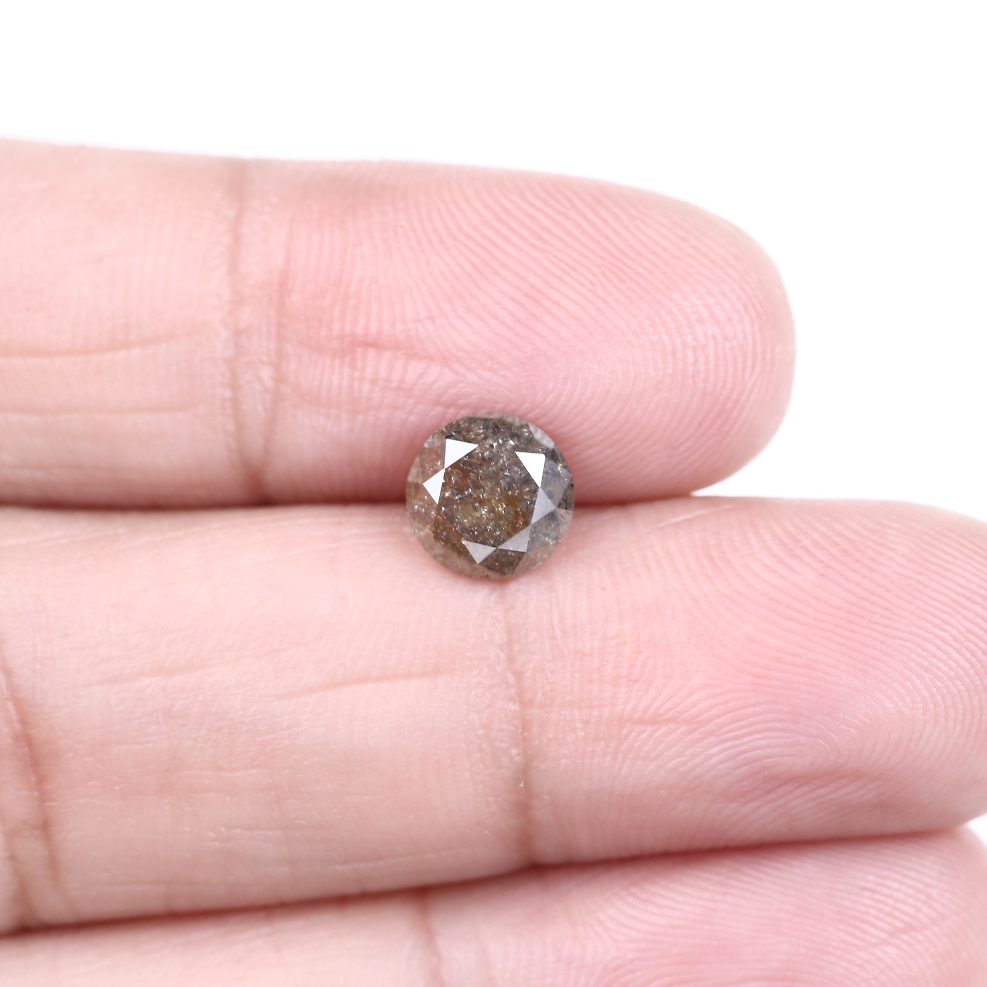 1.40 Carat Natural Celestial Round Salt and Pepper Diamond 6.80 MM