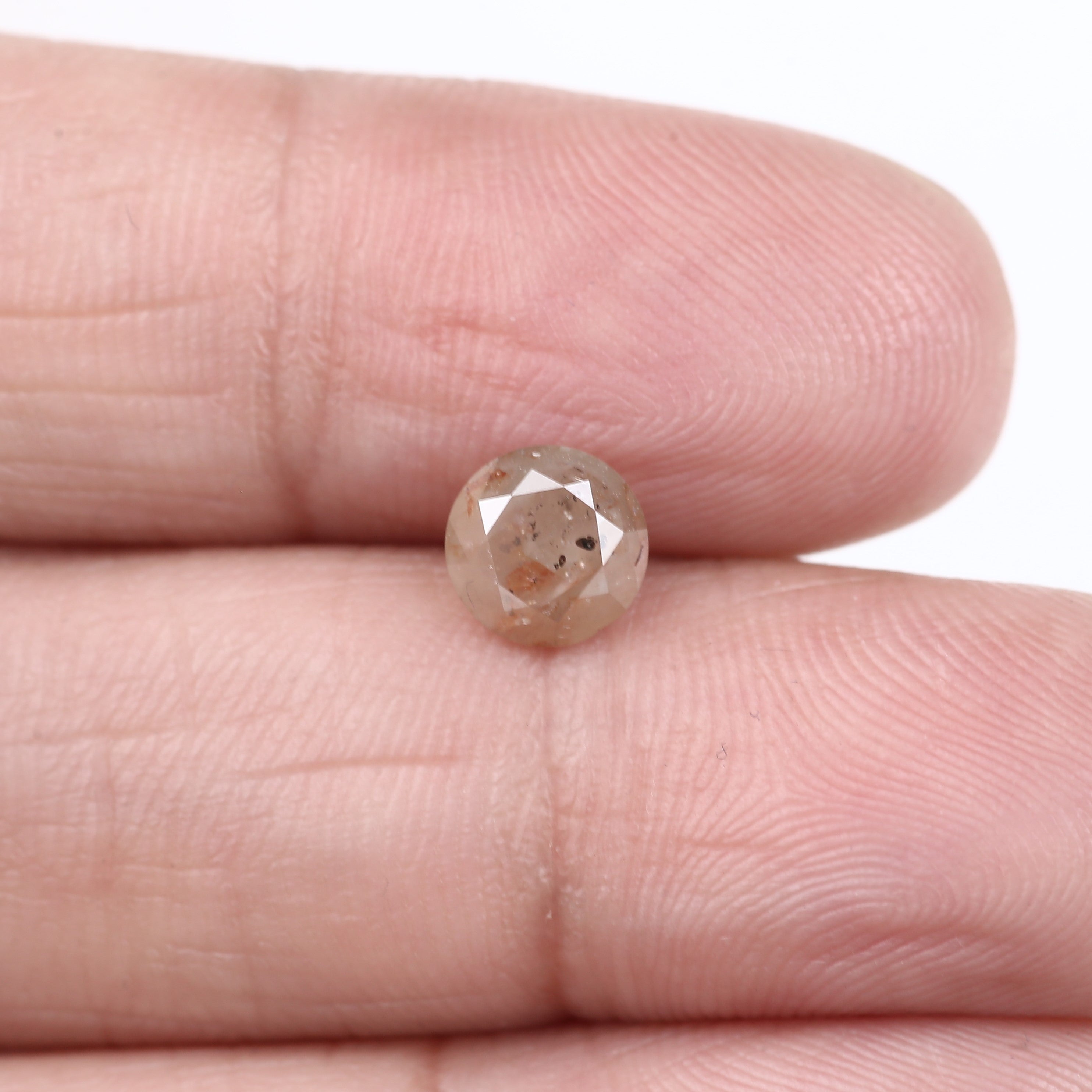 1.29 Carat Round Champagne Salt and Pepper Diamond 6.25 MM