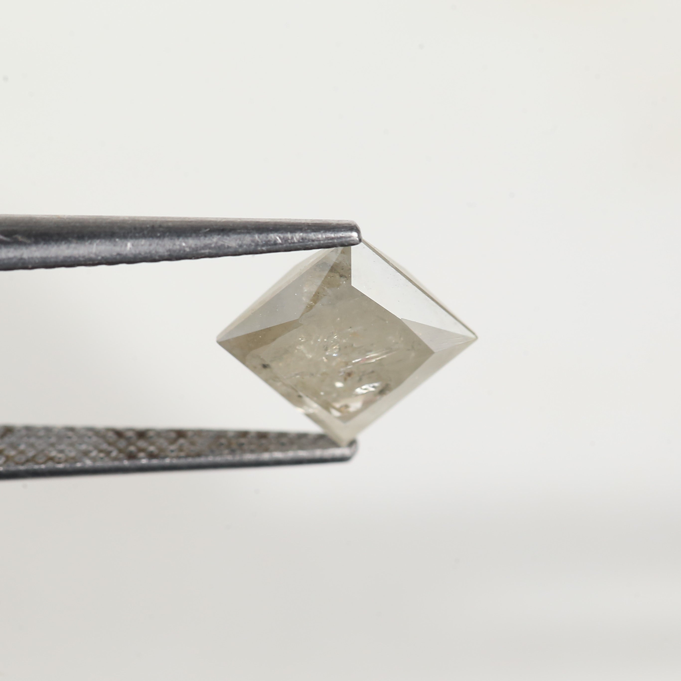 2.40 Carat Natural Princess Cut Salt and Pepper Diamond 7.3 MM