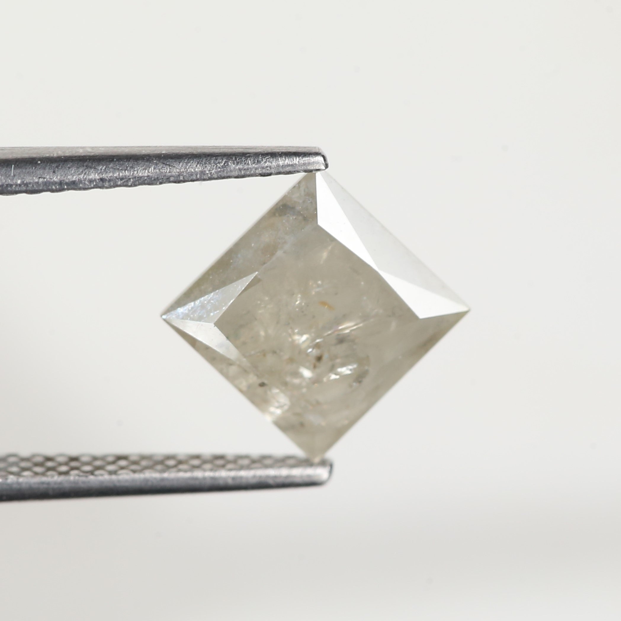 2.40 Carat Natural Princess Cut Salt and Pepper Diamond 7.3 MM