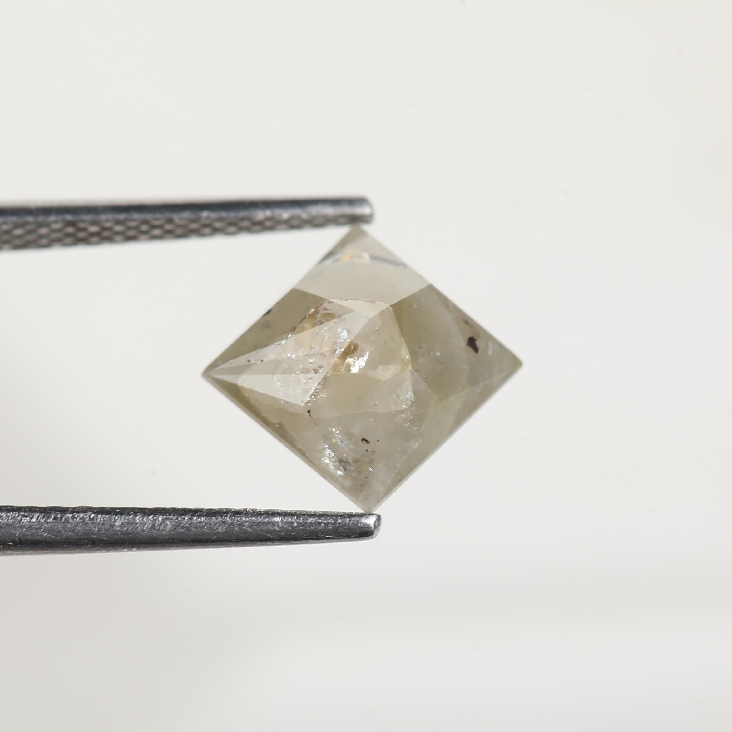 2.40 Carat Natural Princess Cut Salt and Pepper Diamond 7.3 MM