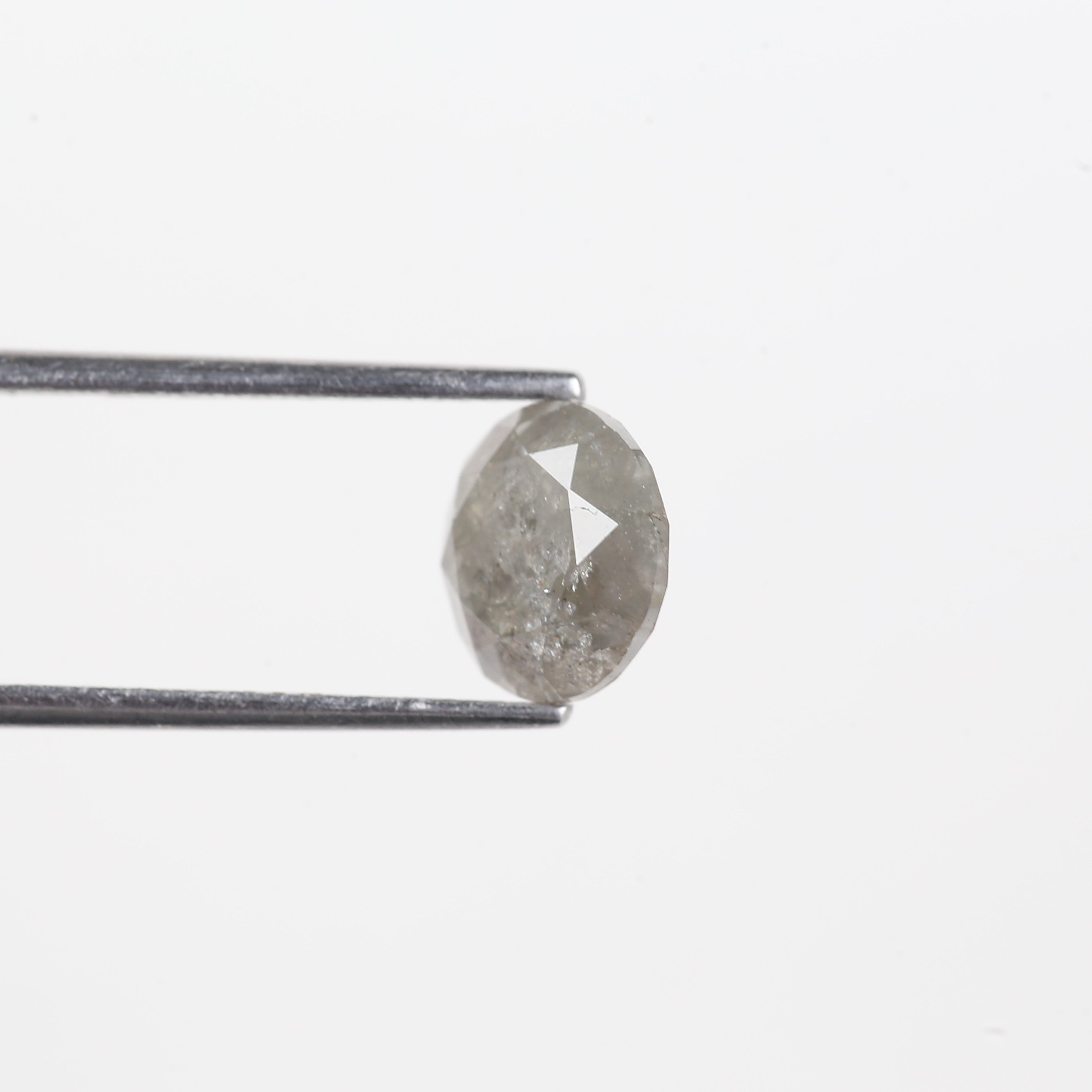 2.57 Carat Natural Grey Round Salt And Pepper Diamond 8.41 MM