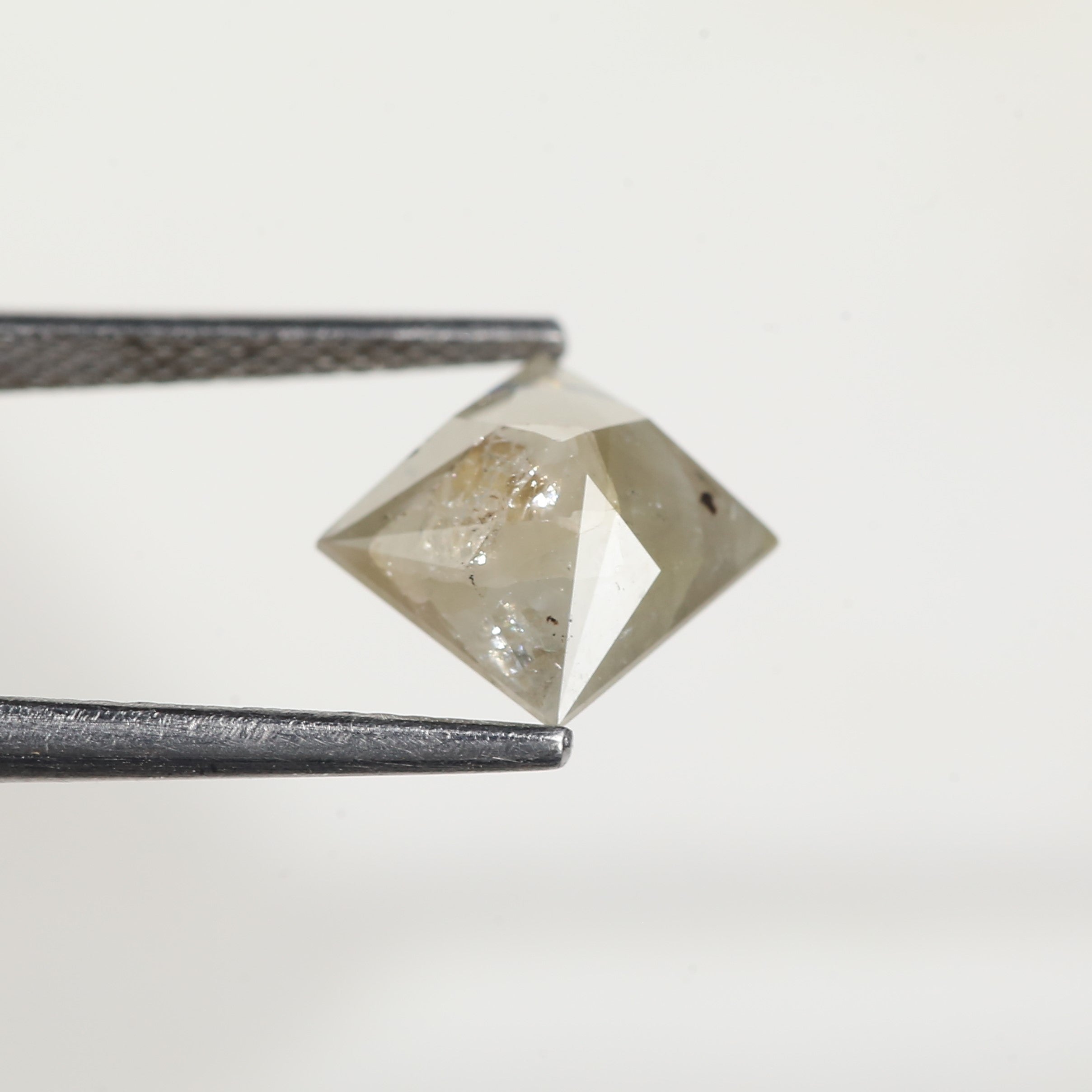 2.40 Carat Natural Princess Cut Salt and Pepper Diamond 7.3 MM