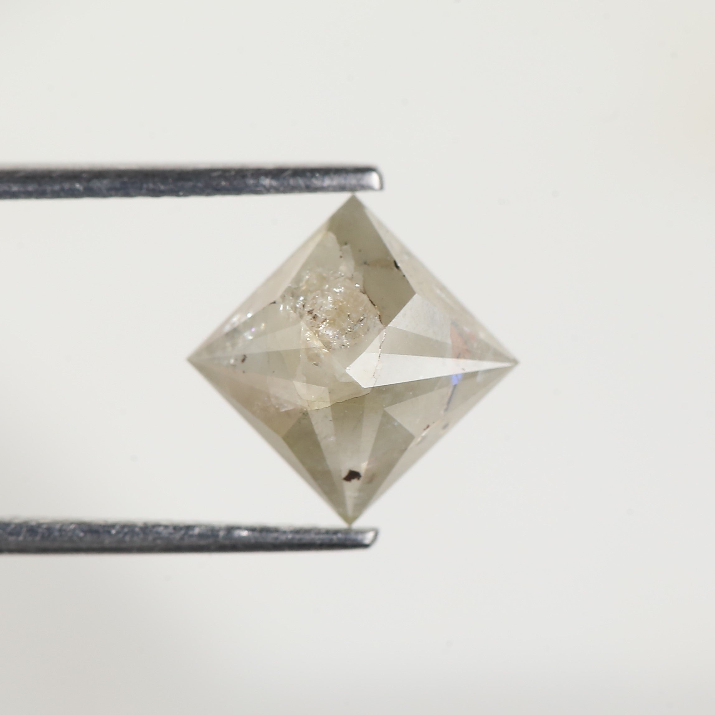 2.40 Carat Natural Princess Cut Salt and Pepper Diamond 7.3 MM