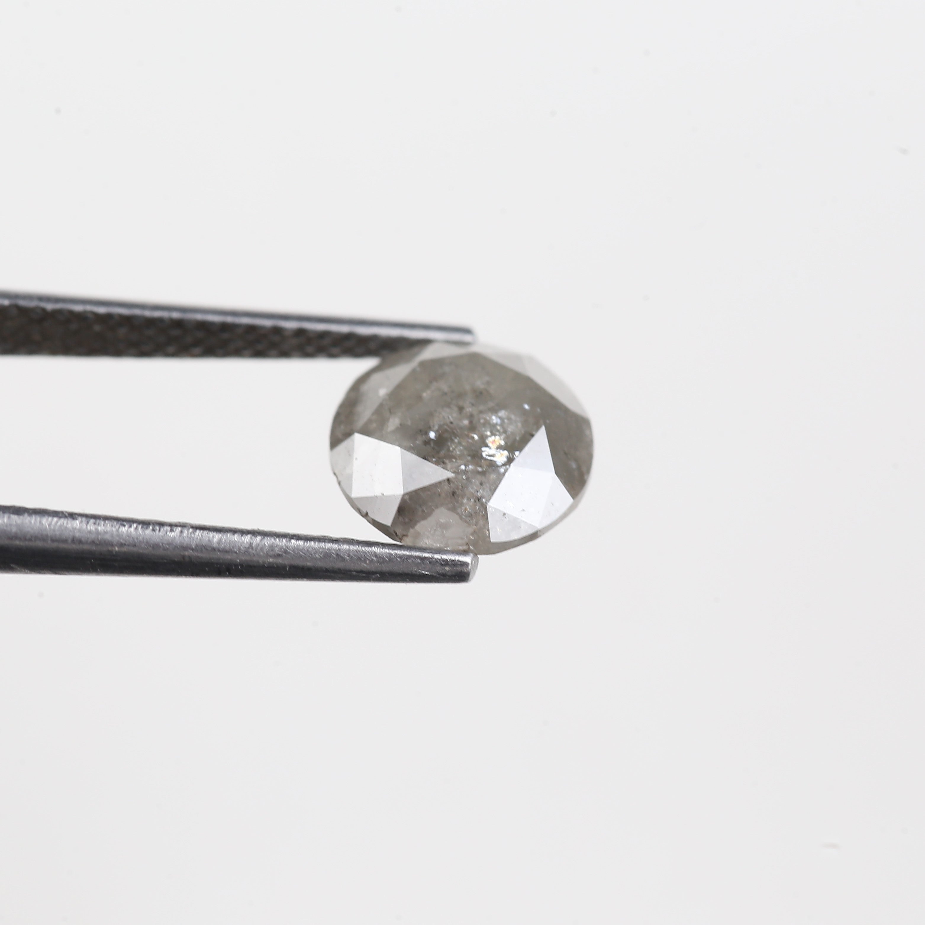 2.57 Carat Natural Grey Round Salt And Pepper Diamond 8.41 MM