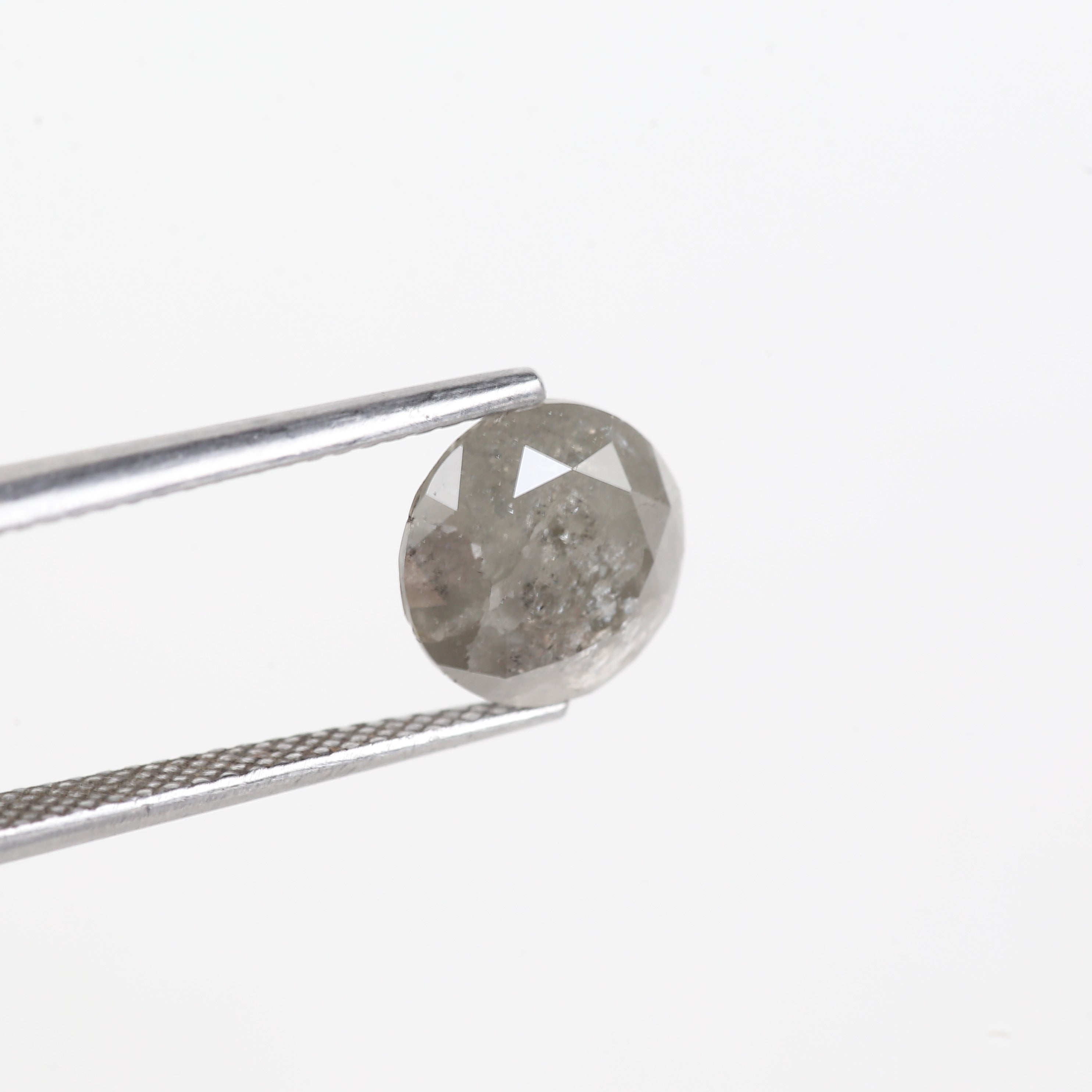 2.57 Carat Natural Grey Round Salt And Pepper Diamond 8.41 MM