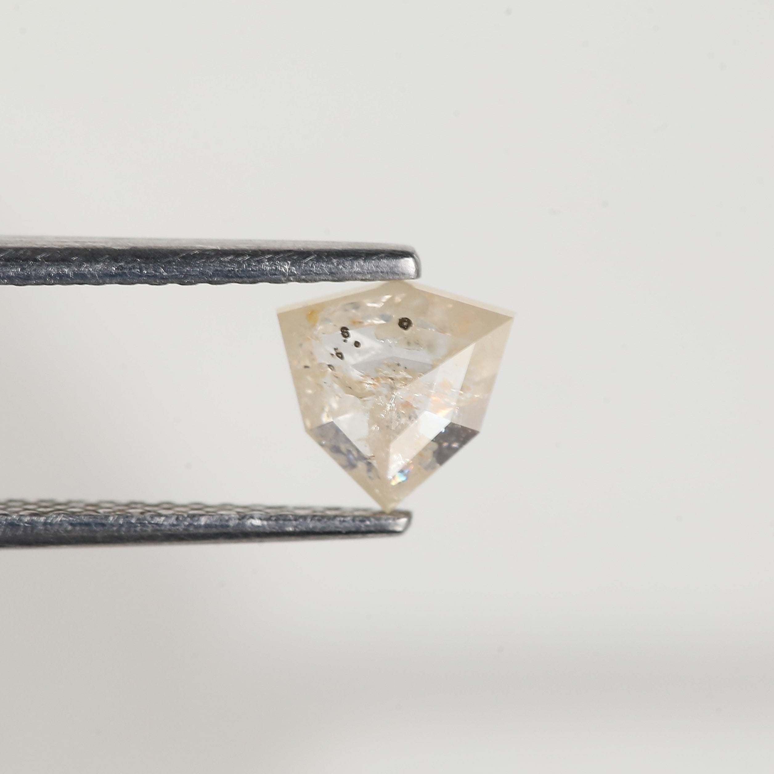 0.72 Carat Natural Shield Cut Orange Salt and Pepper Diamond 6.3 MM