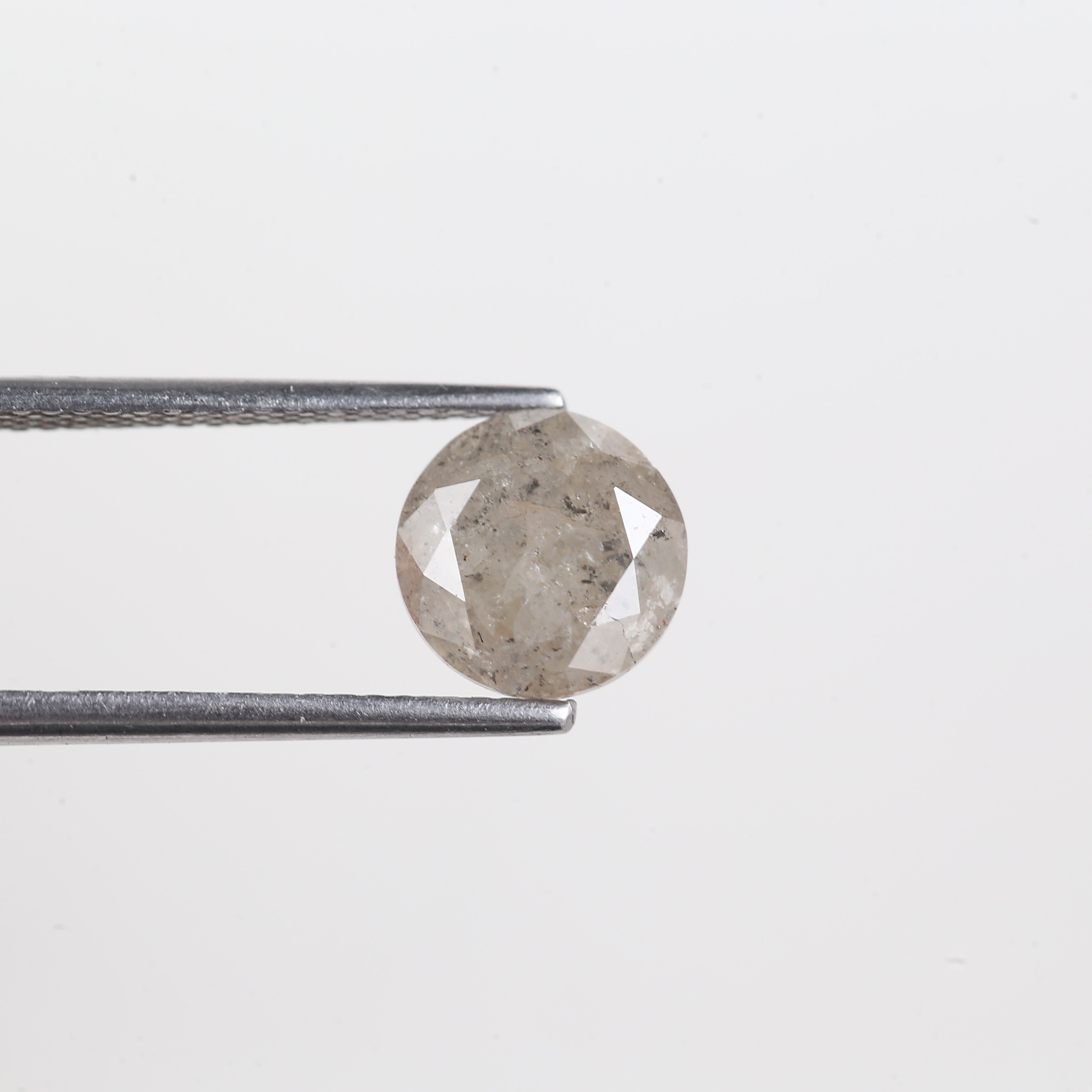 2 Carat Salt And Pepper Diamond Natural Icy Grey Round Cut Loose 7.70 MM