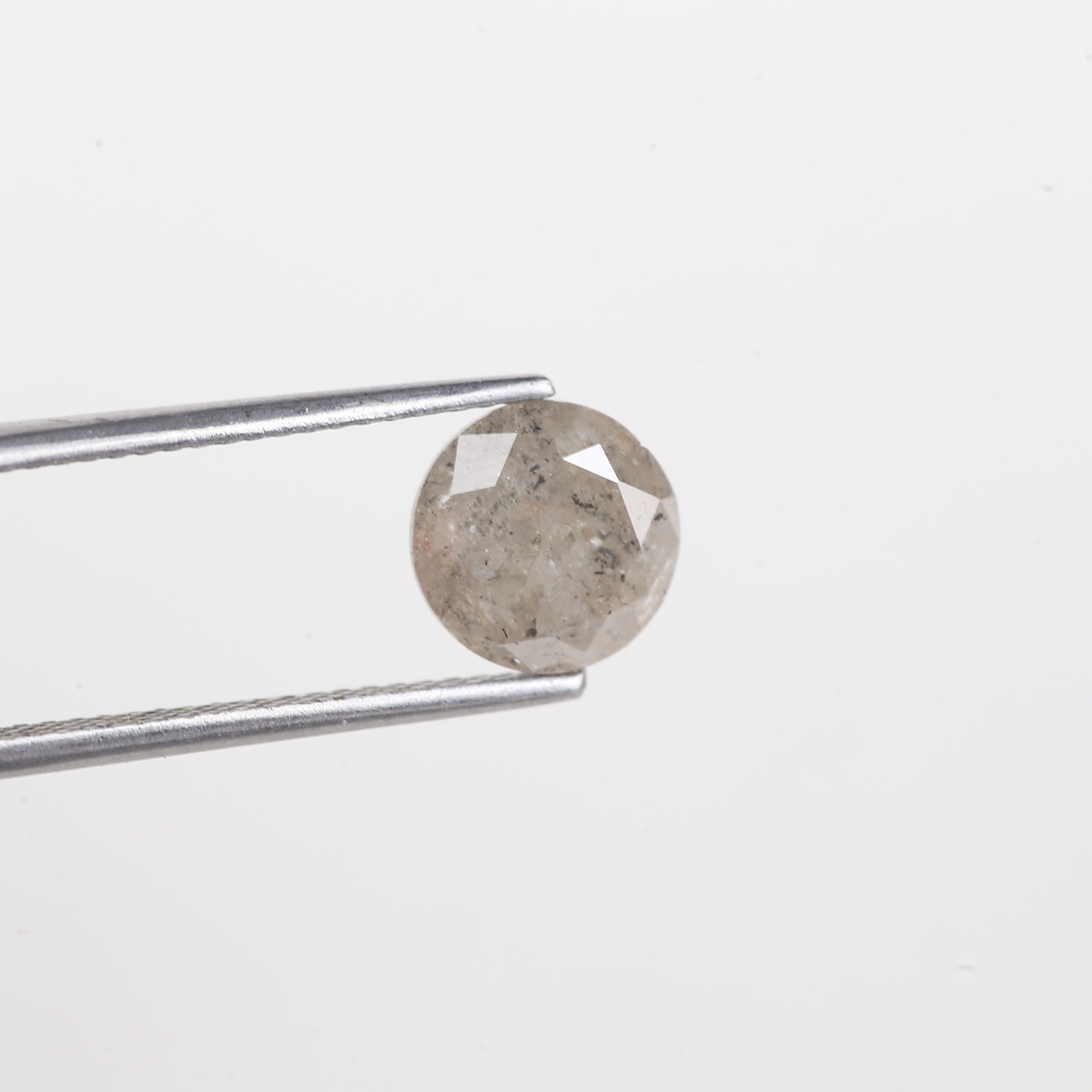 2 Carat Salt And Pepper Diamond Natural Icy Grey Round Cut Loose 7.70 MM