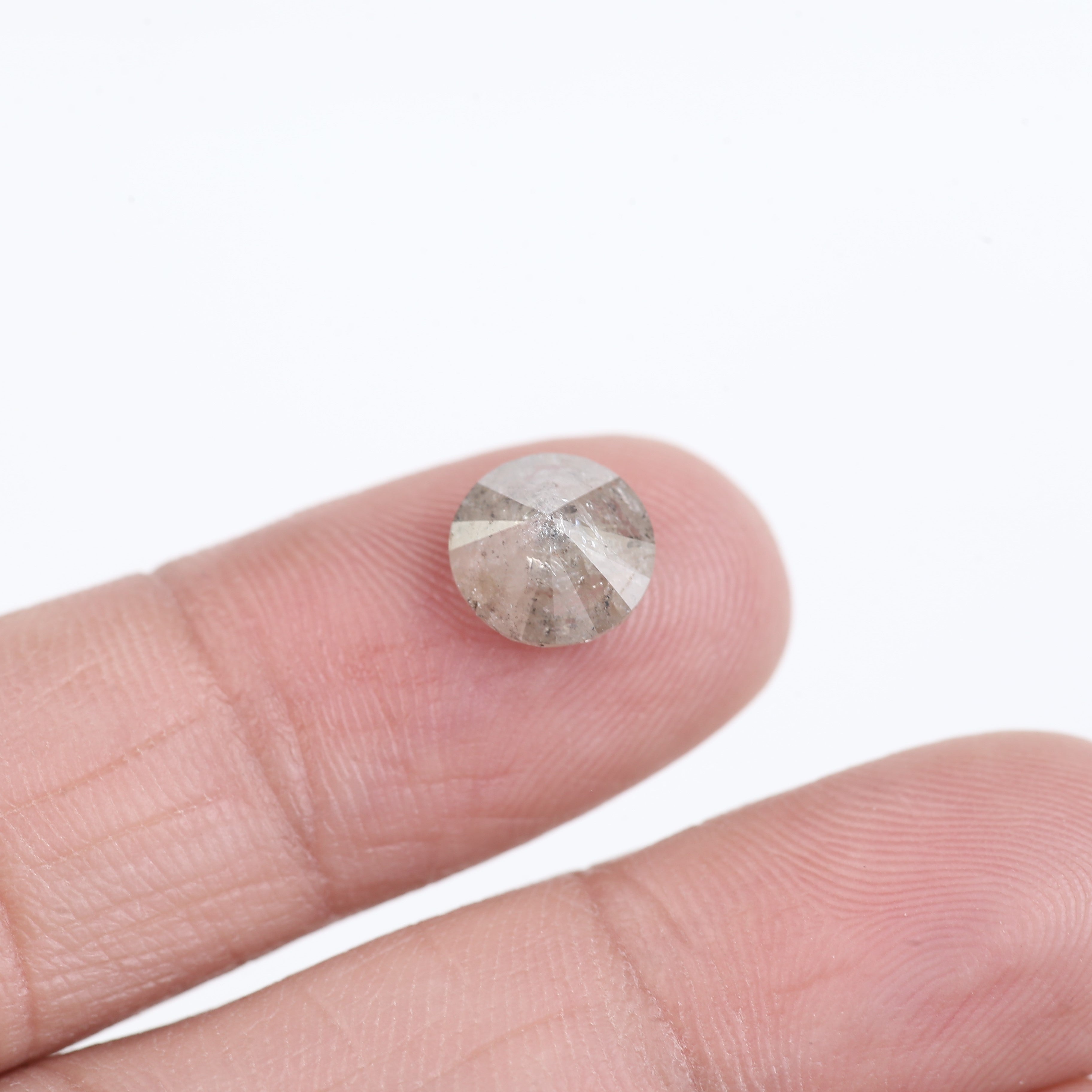 2 Carat Salt And Pepper Diamond Natural Icy Grey Round Cut Loose 7.70 MM