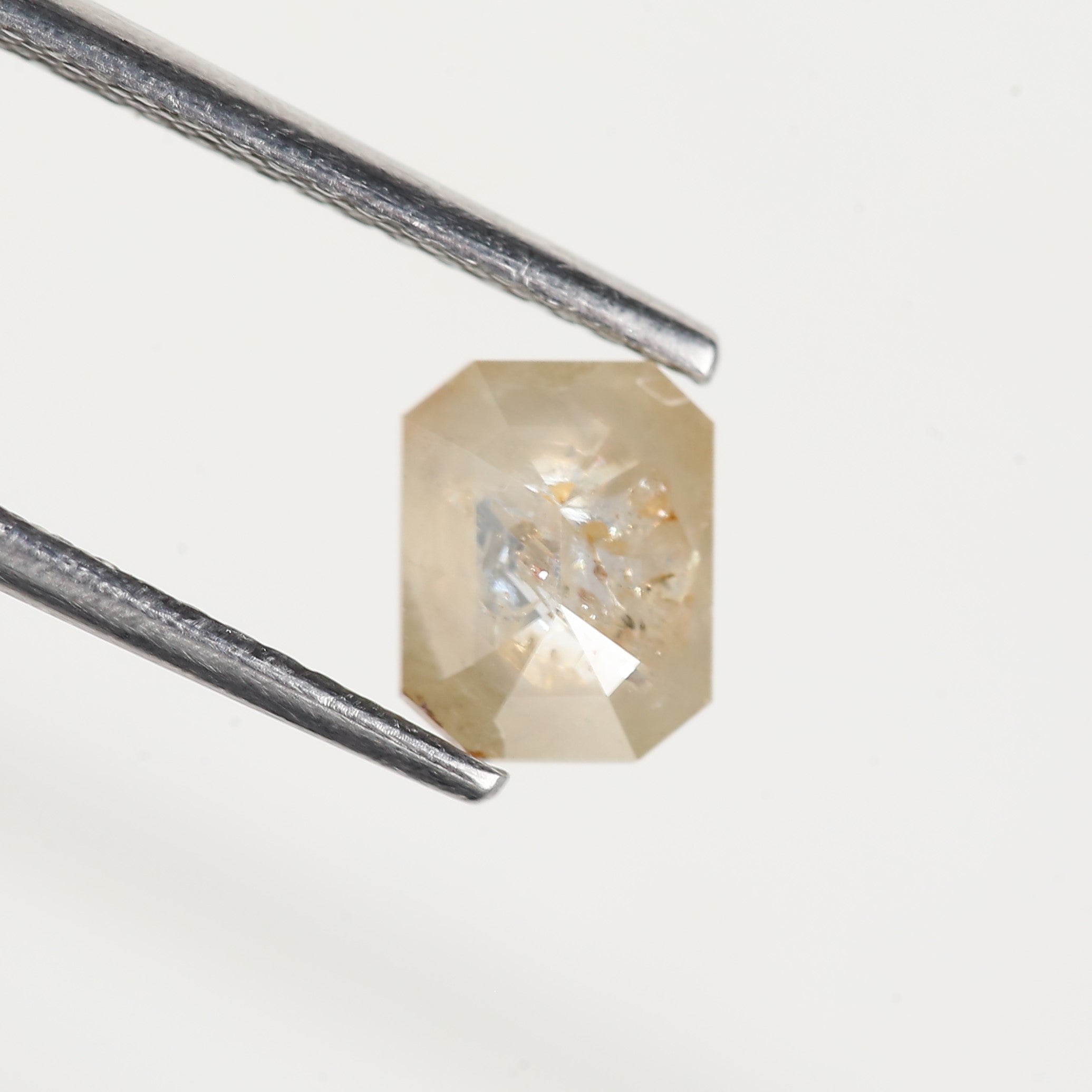 0.97 Carat Emerald Cut Salt and Pepper Natural Diamond 6.5 MM