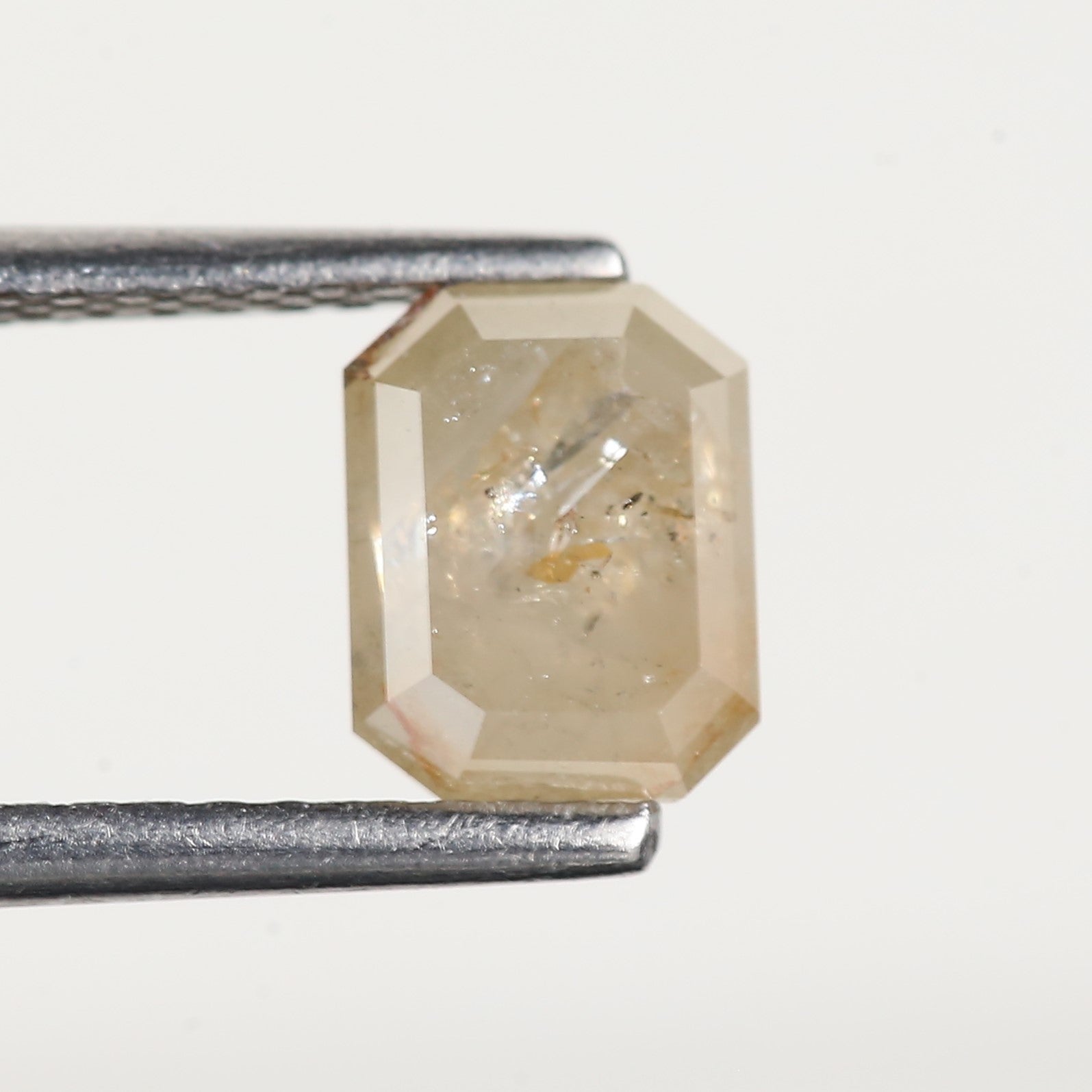 0.97 Carat Emerald Cut Salt and Pepper Natural Diamond 6.5 MM