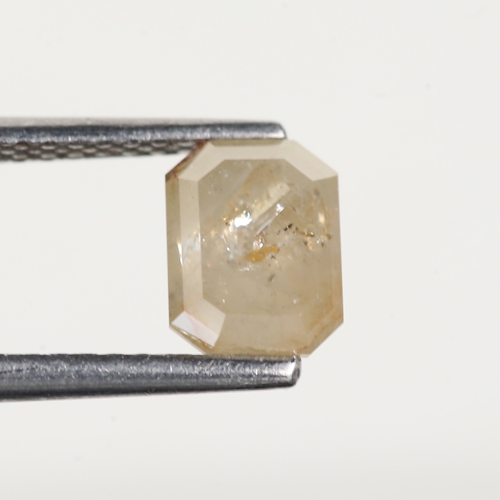 0.97 Carat Emerald Cut Salt and Pepper Natural Diamond 6.5 MM