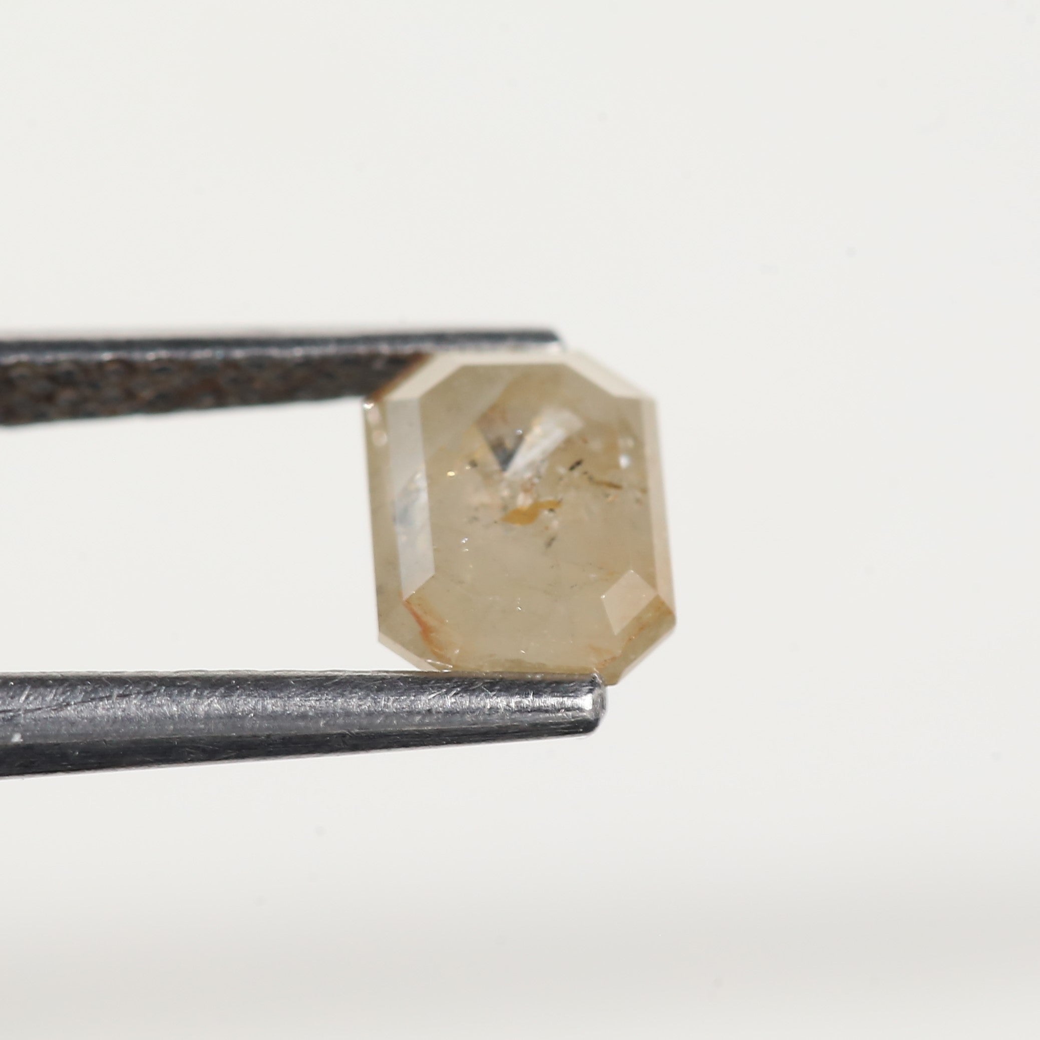 0.97 Carat Emerald Cut Salt and Pepper Natural Diamond 6.5 MM