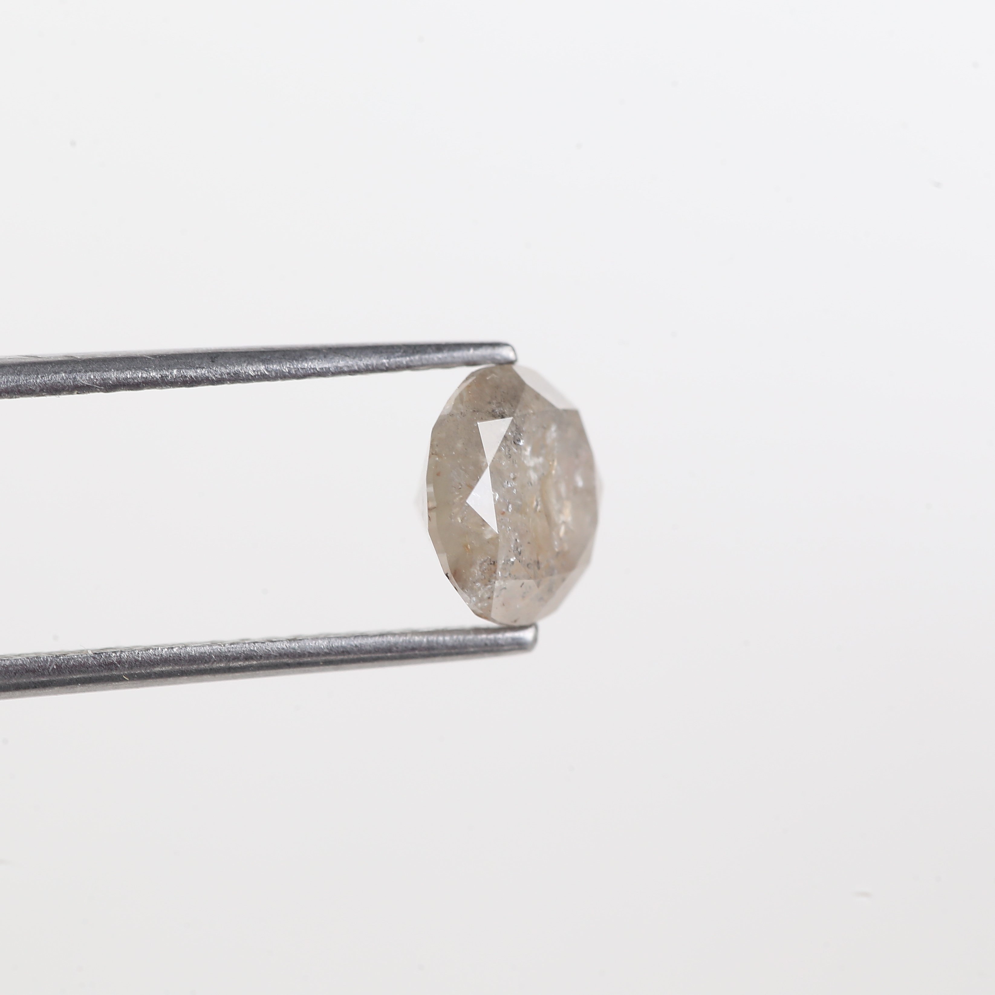 1.89 Carat Natural Icy Gray Round Cut Salt And Pepper Diamond 7.50 MM