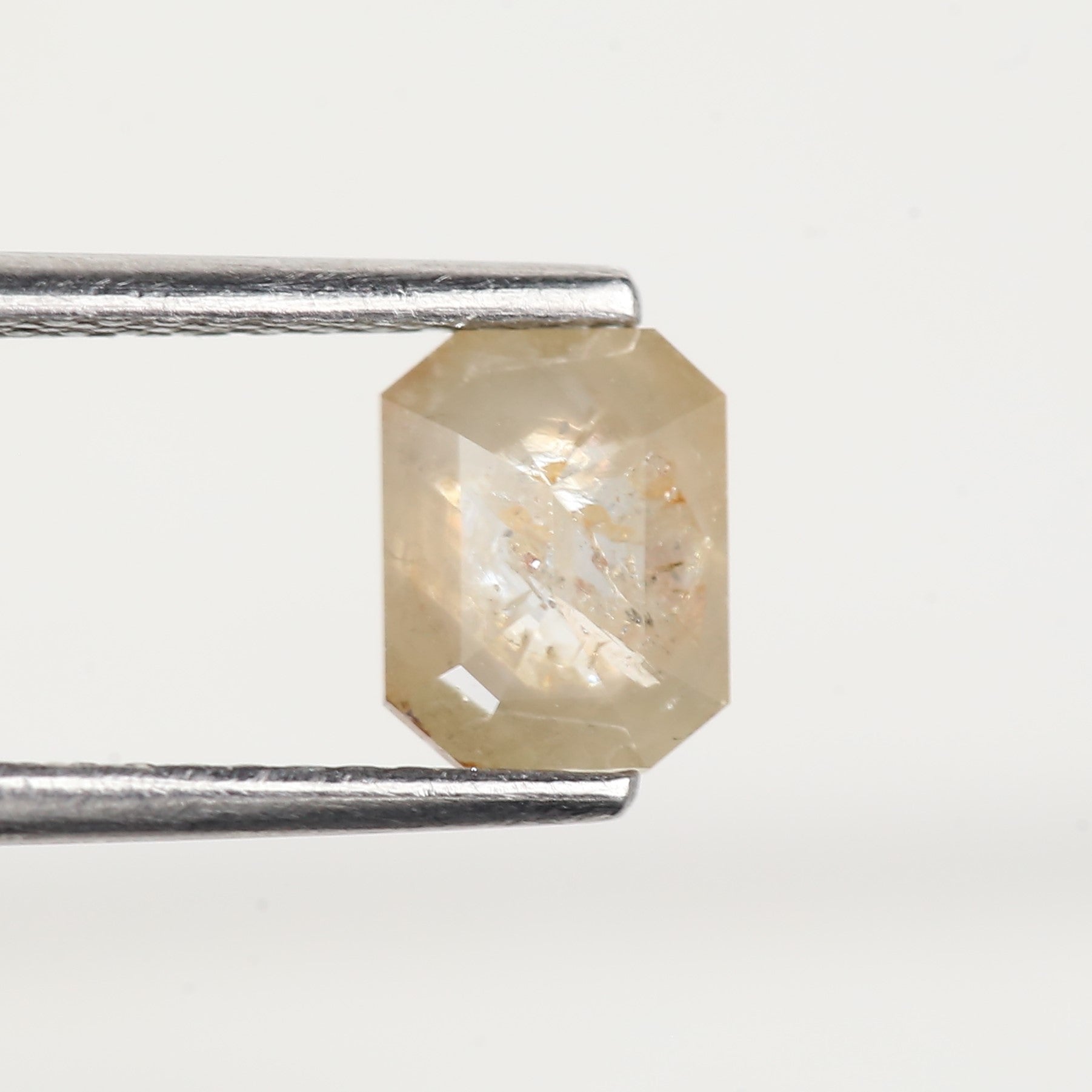 0.97 Carat Emerald Cut Salt and Pepper Natural Diamond 6.5 MM