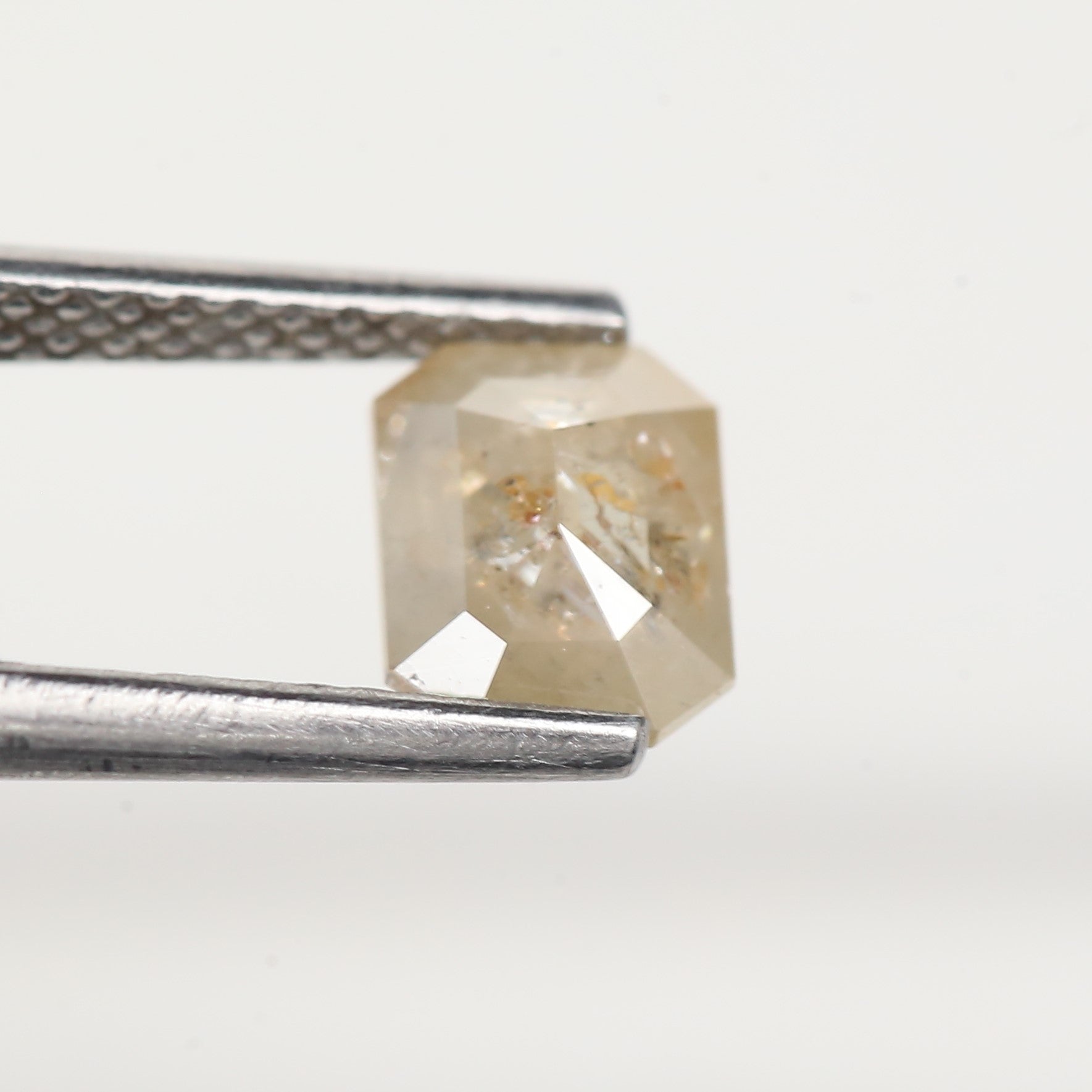 0.97 Carat Emerald Cut Salt and Pepper Natural Diamond 6.5 MM