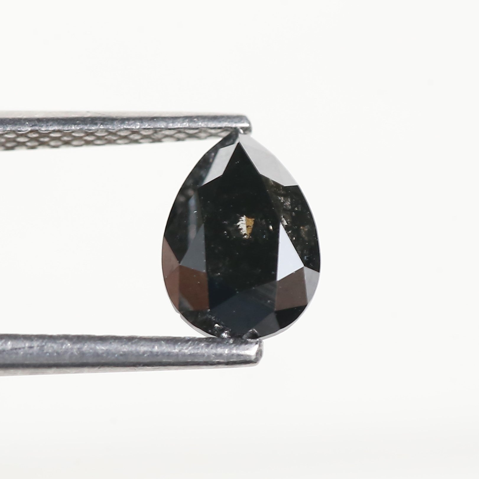 1.25 Carat Pear Cut Black Natural Loose Diamond 7.9 MM