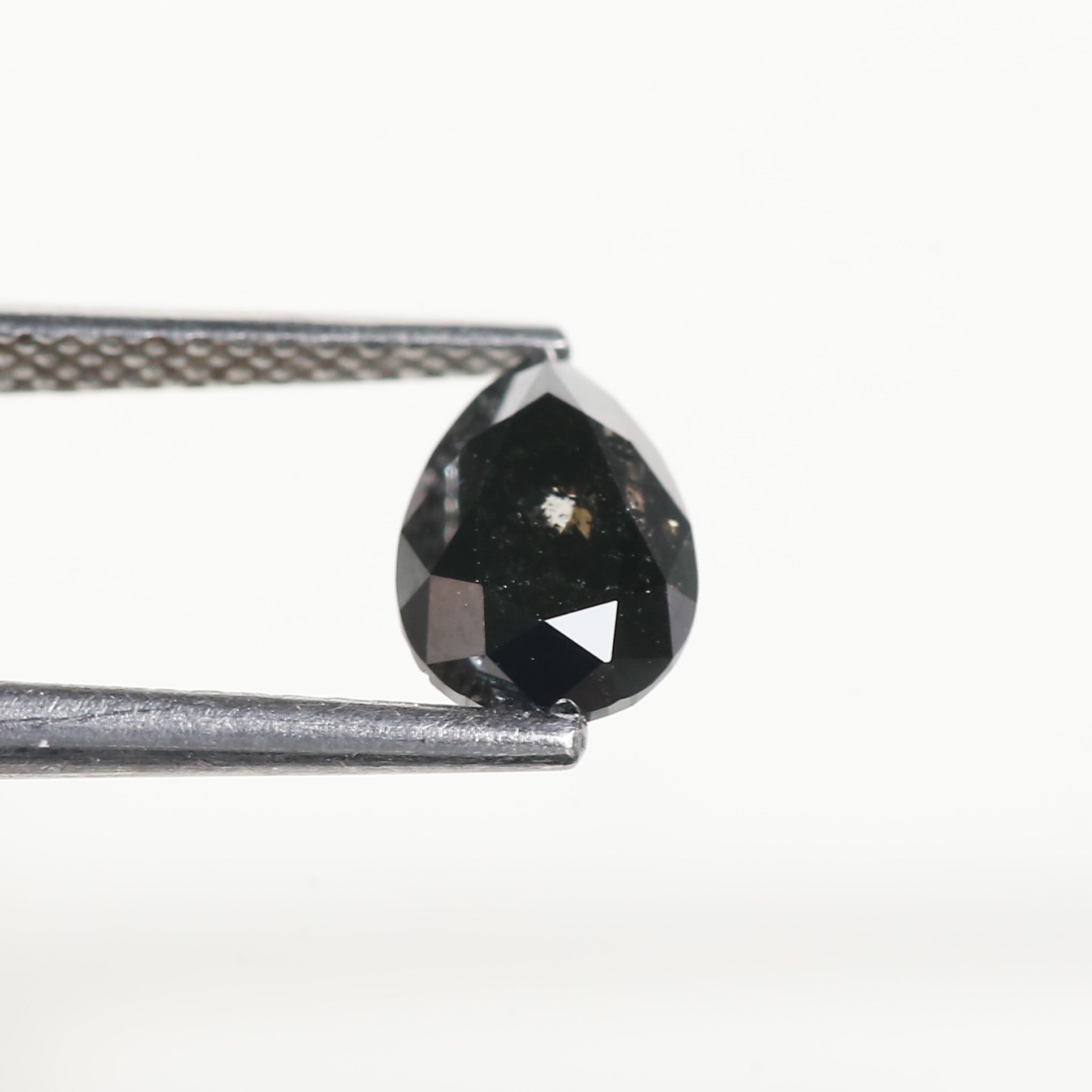 1.25 Carat Pear Cut Black Natural Loose Diamond 7.9 MM