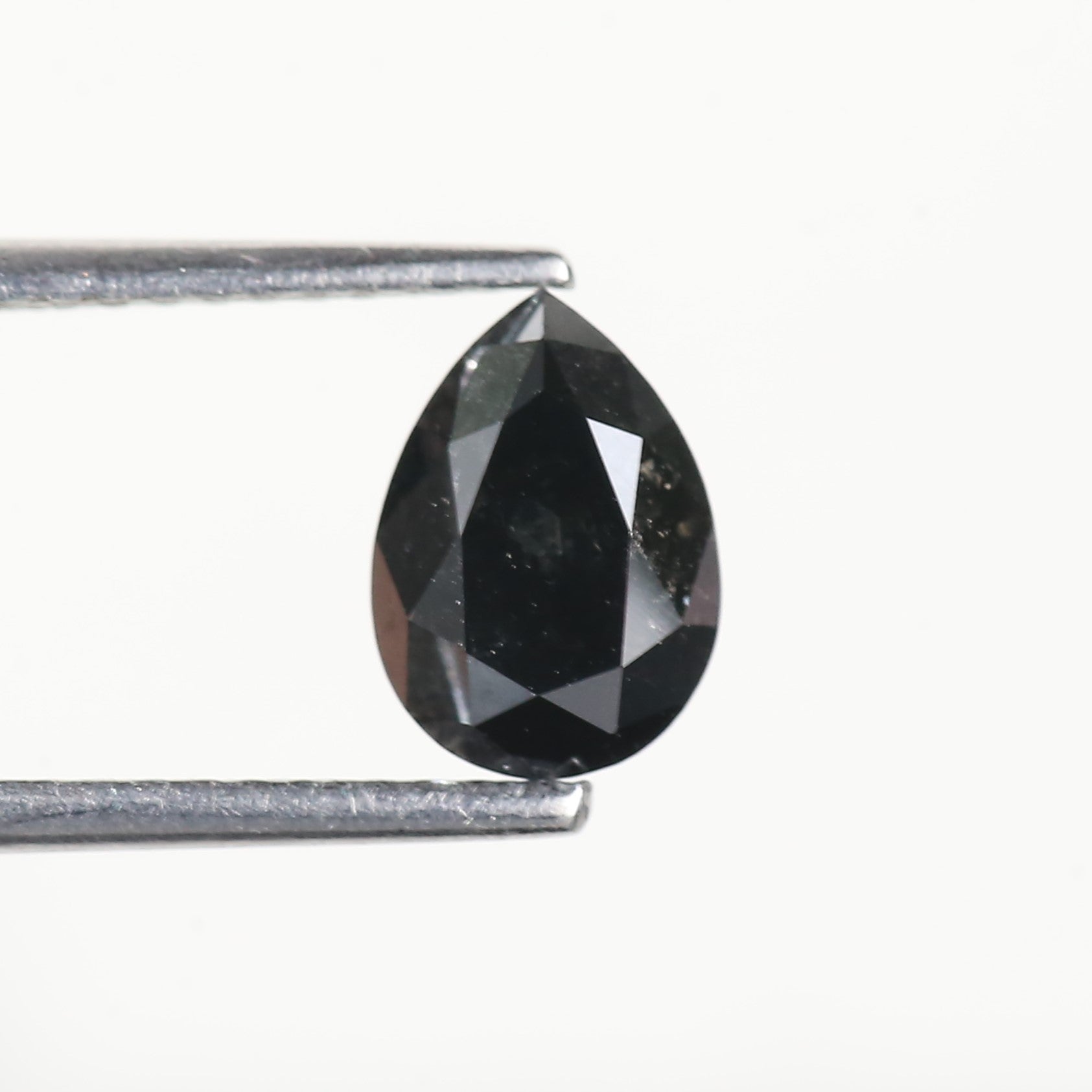 1.25 Carat Pear Cut Black Natural Loose Diamond 7.9 MM