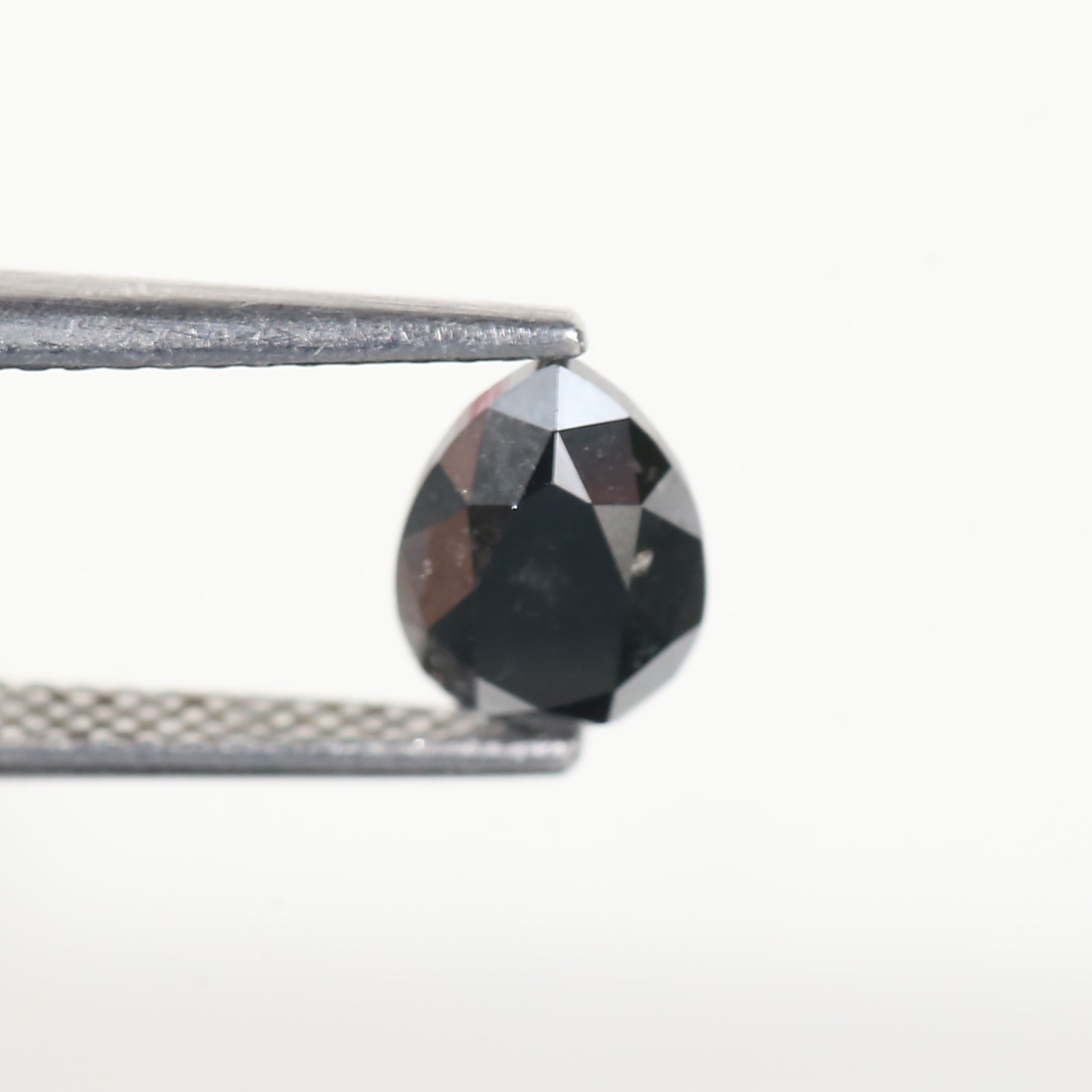 1.25 Carat Pear Cut Black Natural Loose Diamond 7.9 MM