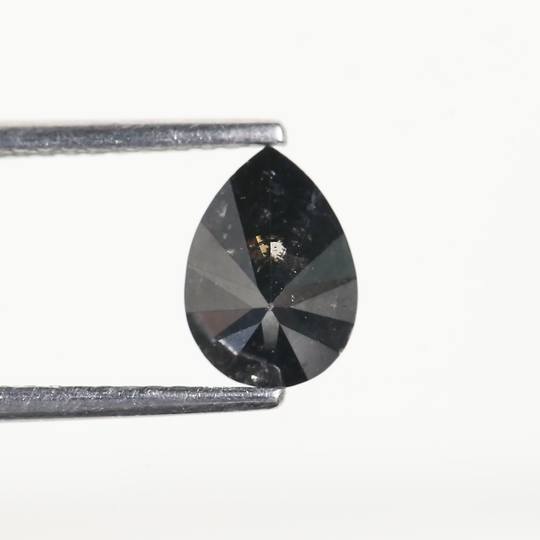 1.25 Carat Pear Cut Black Natural Loose Diamond 7.9 MM