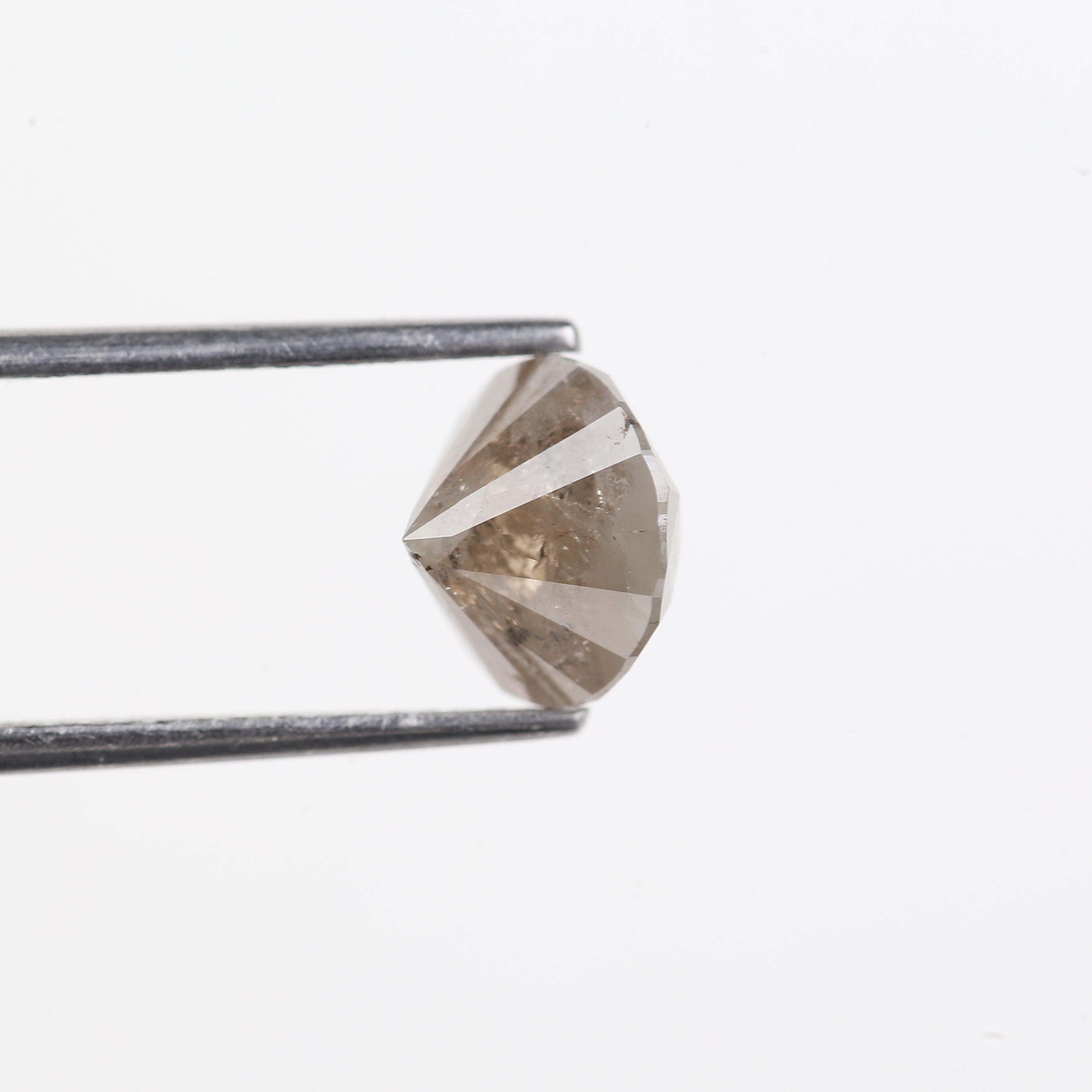 2.83 Carat Natural Grey Brown Round Salt And Pepper Diamond 8.20 MM