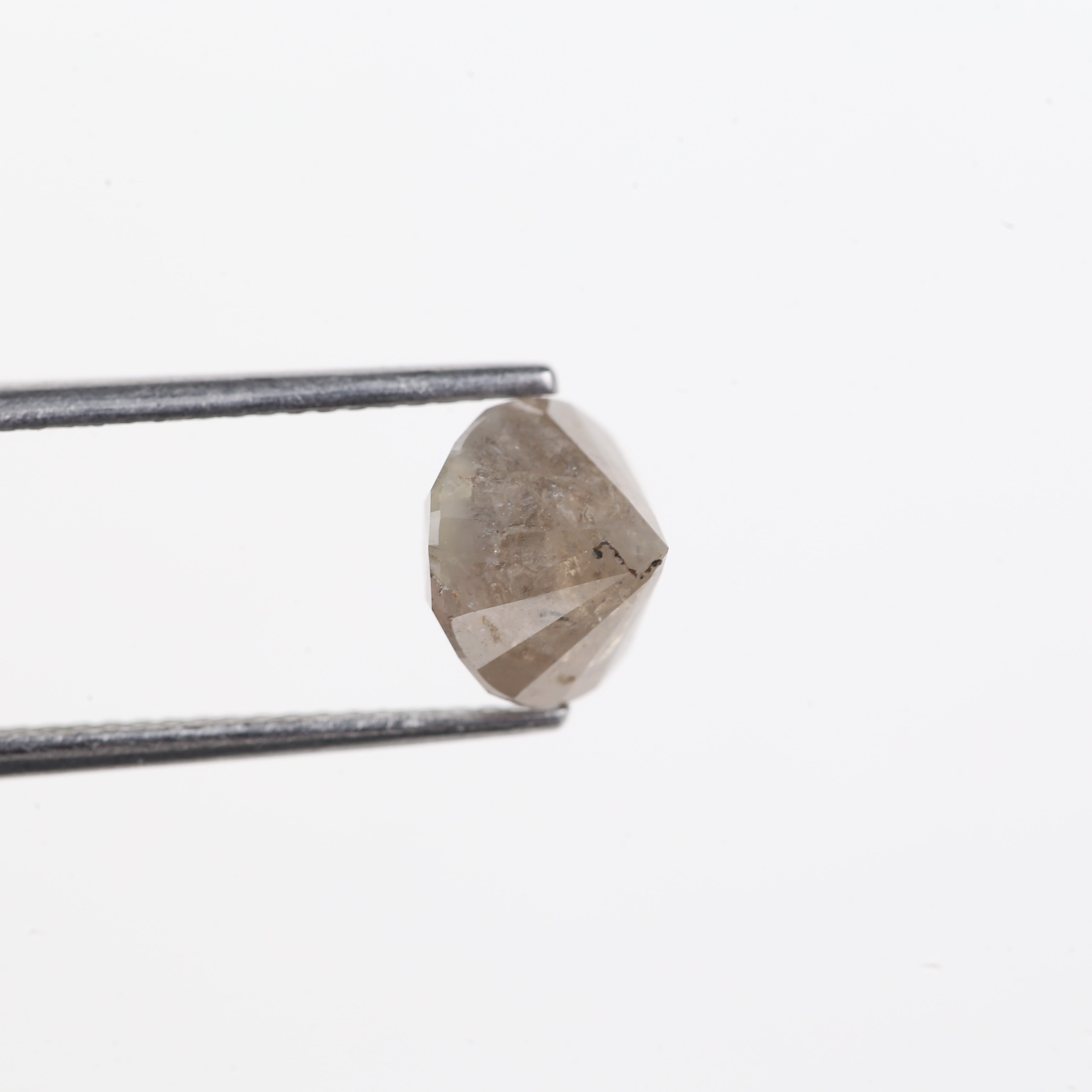 2.83 Carat Natural Grey Brown Round Salt And Pepper Diamond 8.20 MM