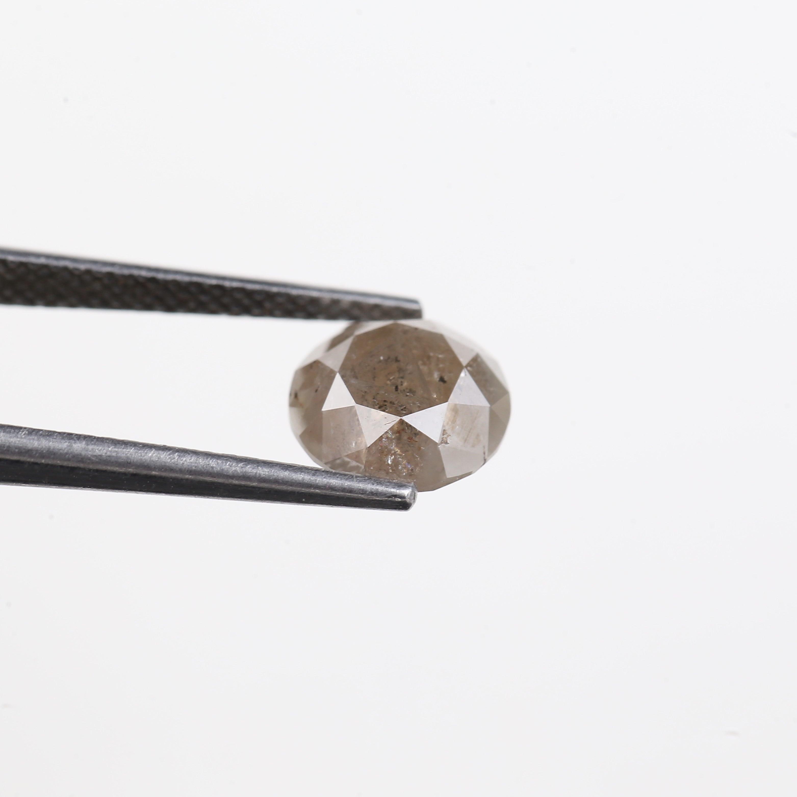 2.83 Carat Natural Grey Brown Round Salt And Pepper Diamond 8.20 MM