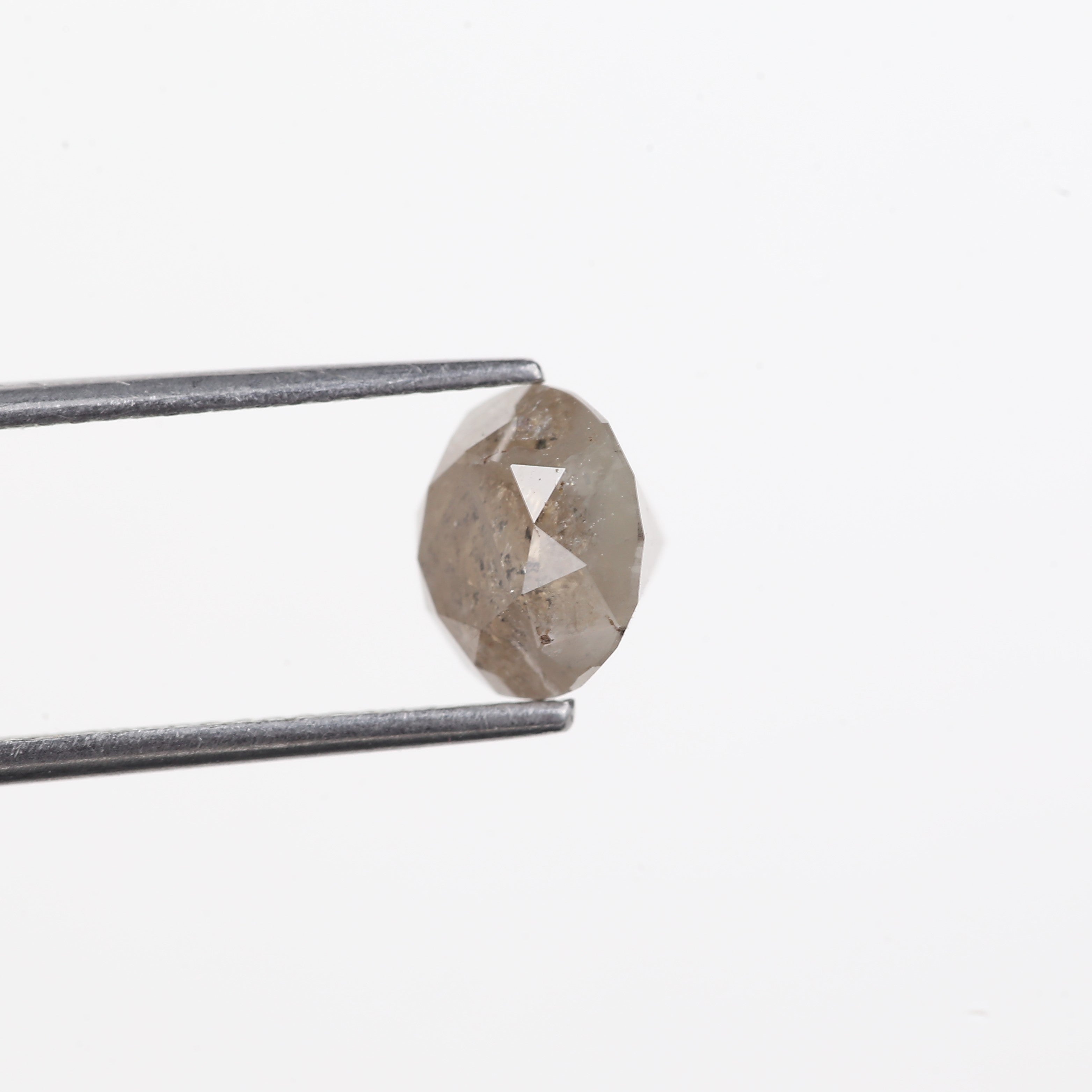 2.83 Carat Natural Grey Brown Round Salt And Pepper Diamond 8.20 MM