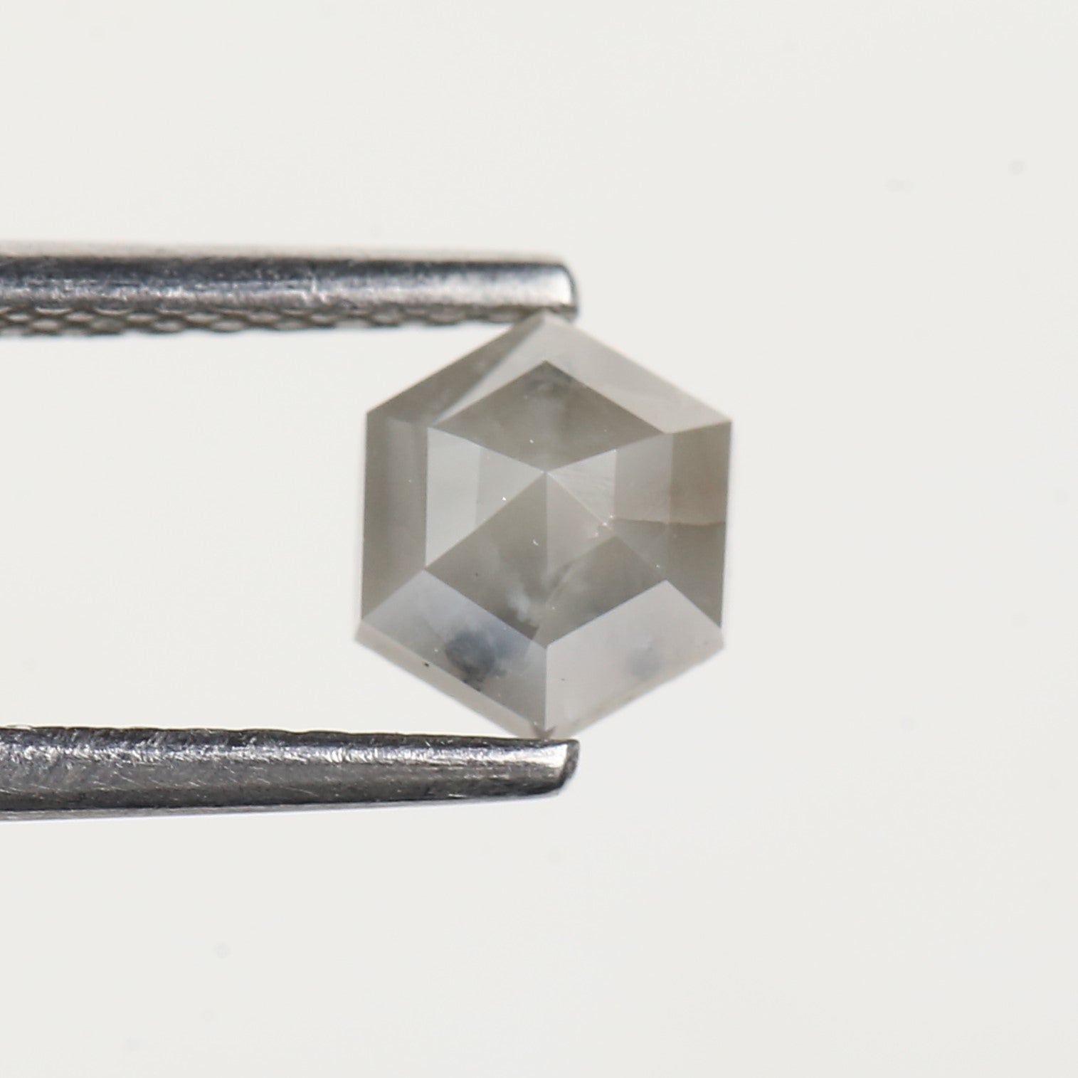 0.63 Carat Natural Grey Hexagon Salt and Pepper Diamond 5.5 MM