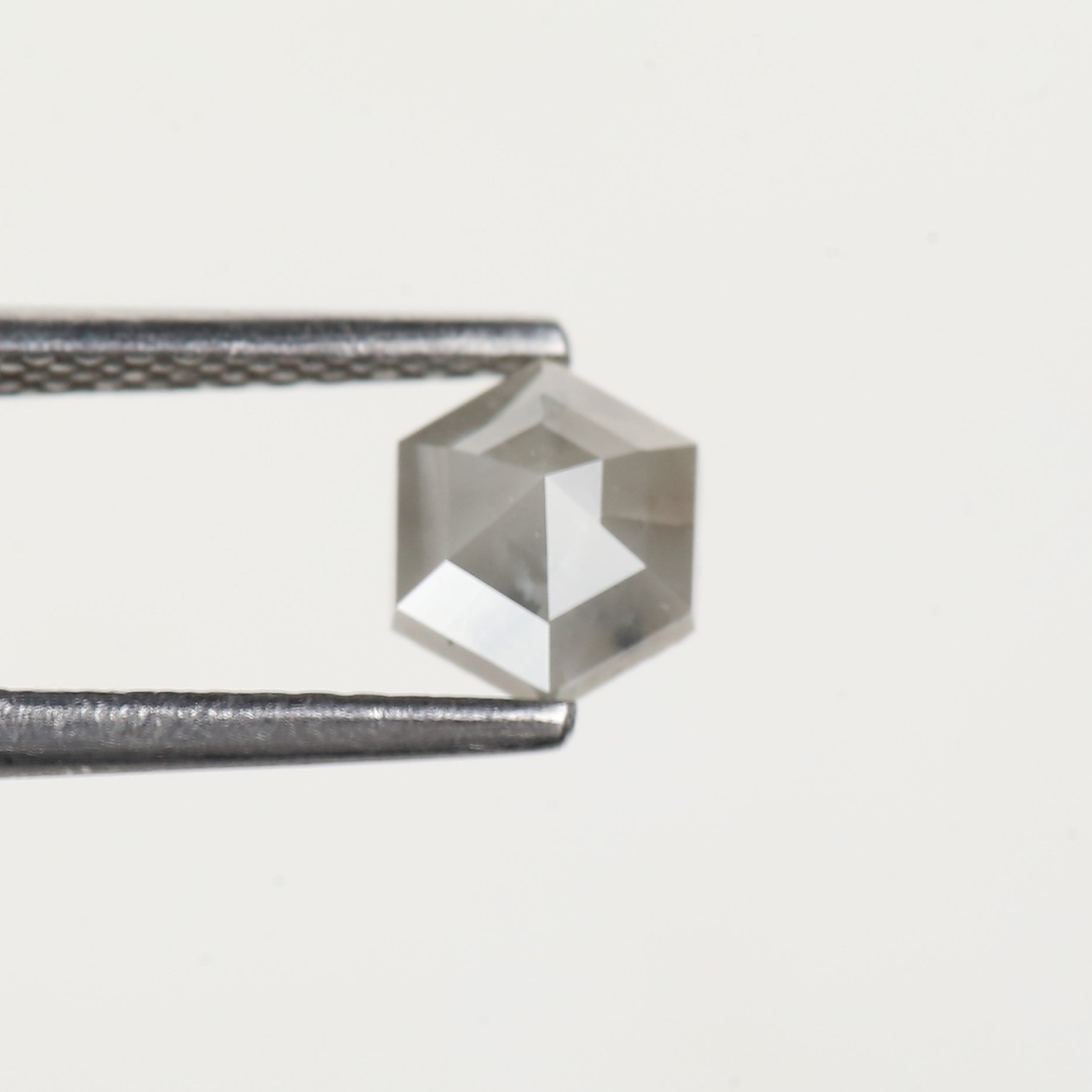 0.63 Carat Natural Grey Hexagon Salt and Pepper Diamond 5.5 MM