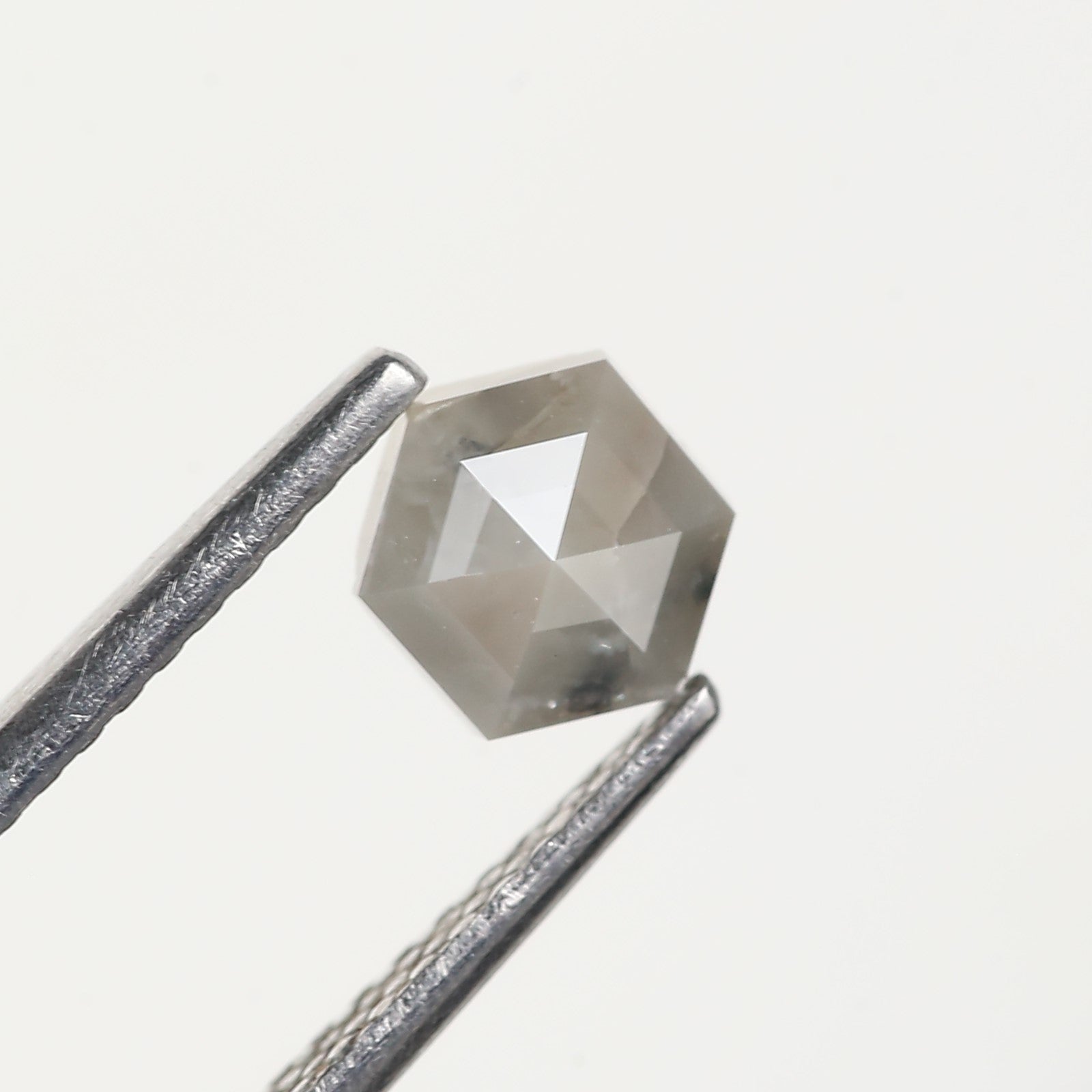 0.63 Carat Natural Grey Hexagon Salt and Pepper Diamond 5.5 MM