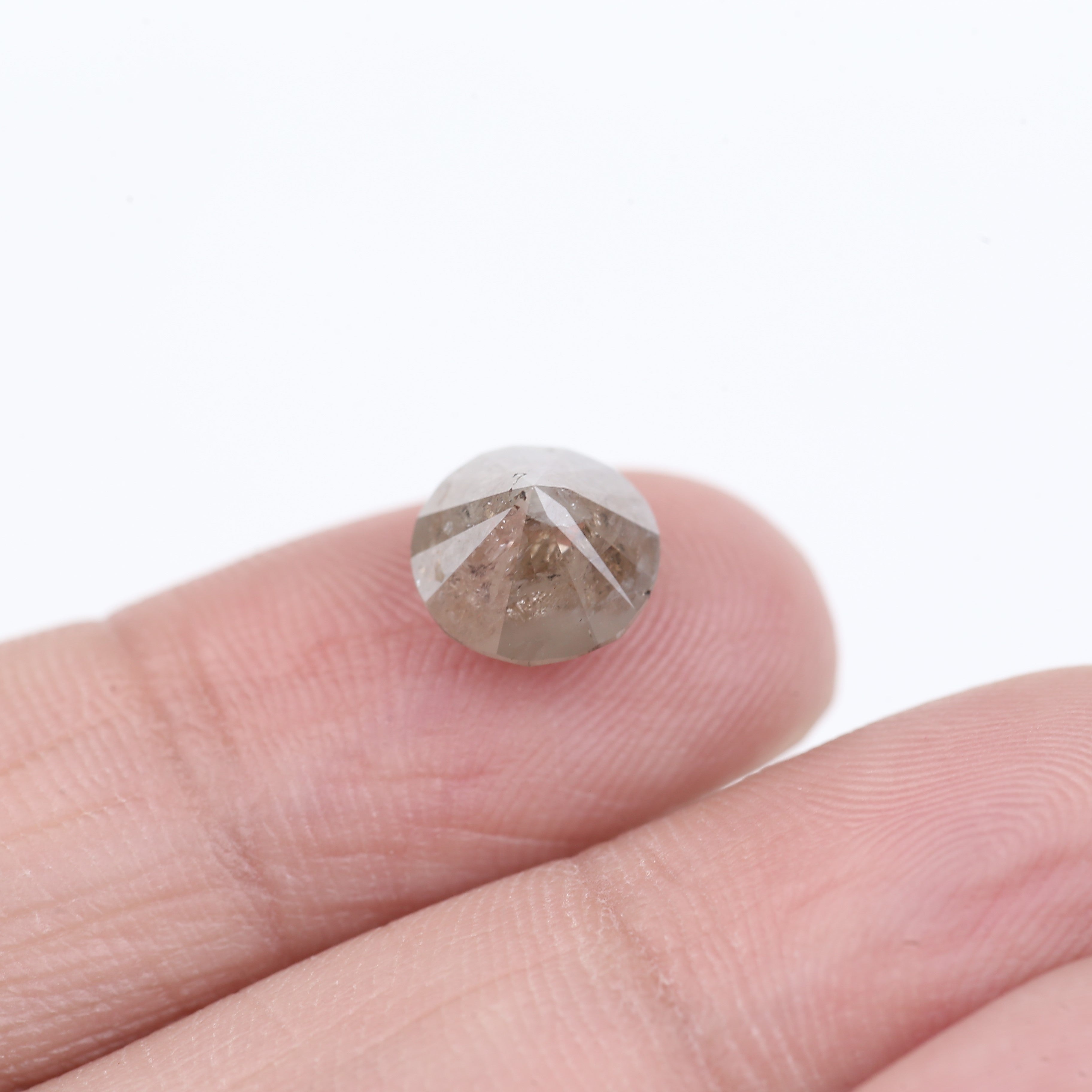 2.83 Carat Natural Grey Brown Round Salt And Pepper Diamond 8.20 MM