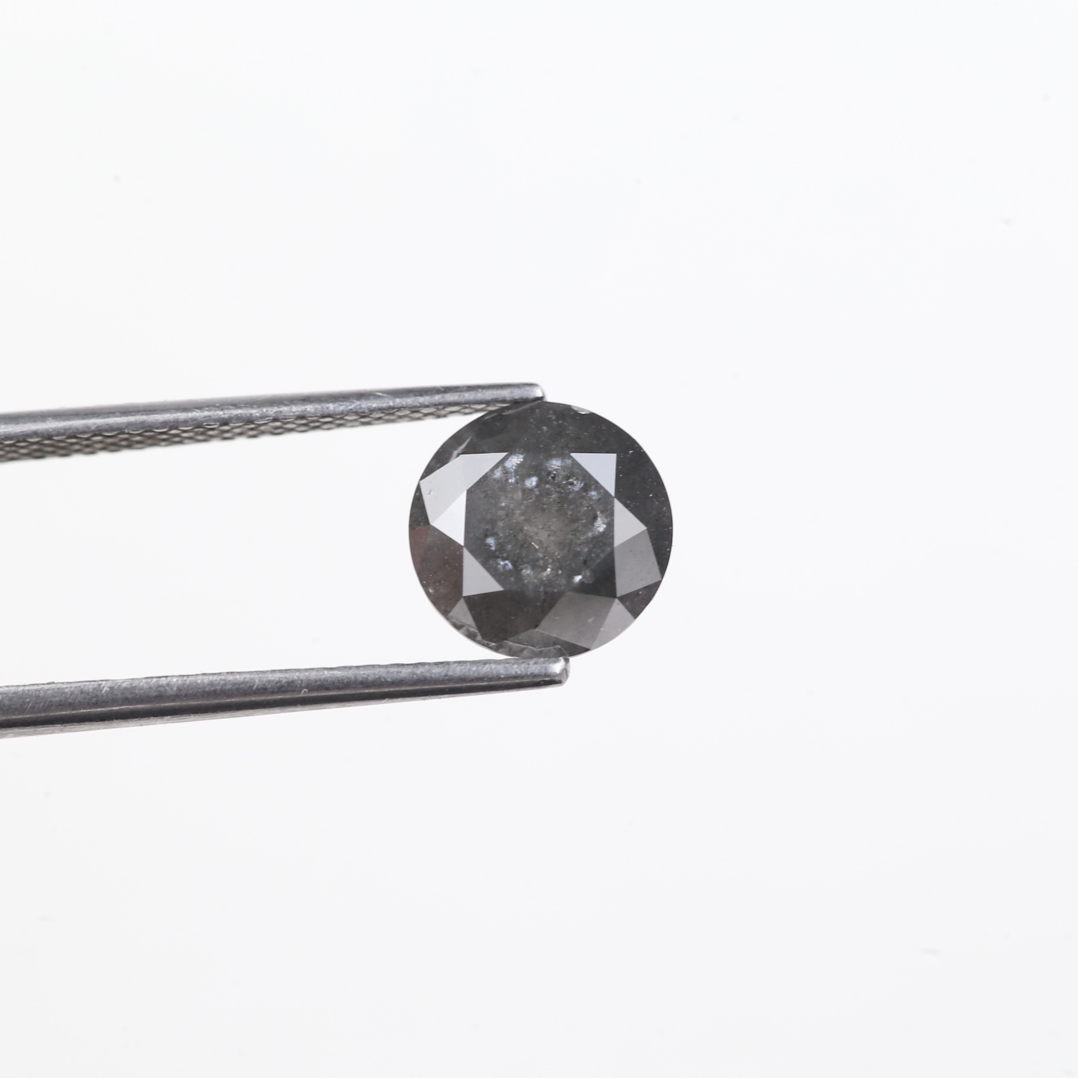 2.22 Carat Natural Grey Round Loose Salt And Pepper Diamond 8.30 MM