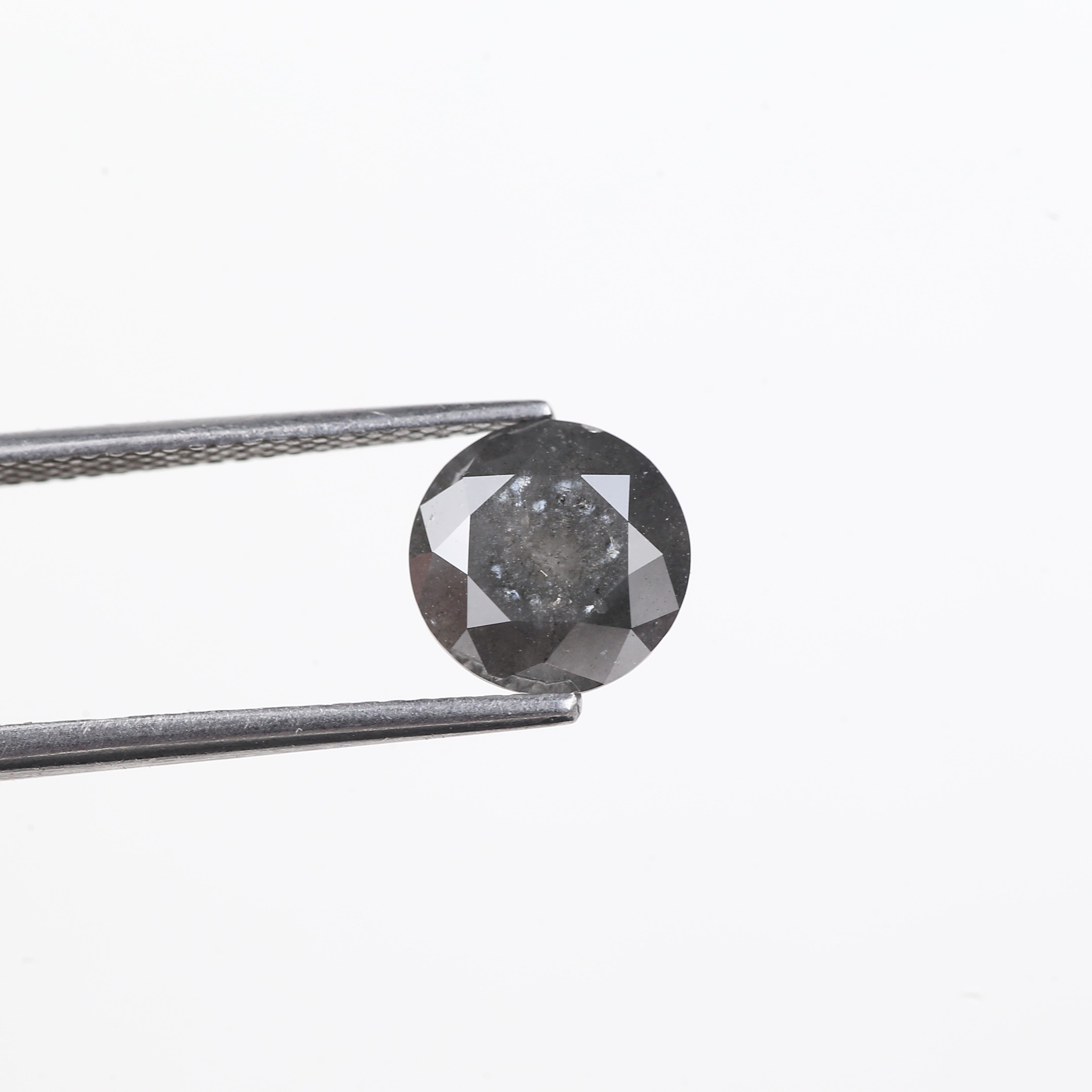 2.22 Carat Natural Grey Round Loose Salt And Pepper Diamond 8.30 MM