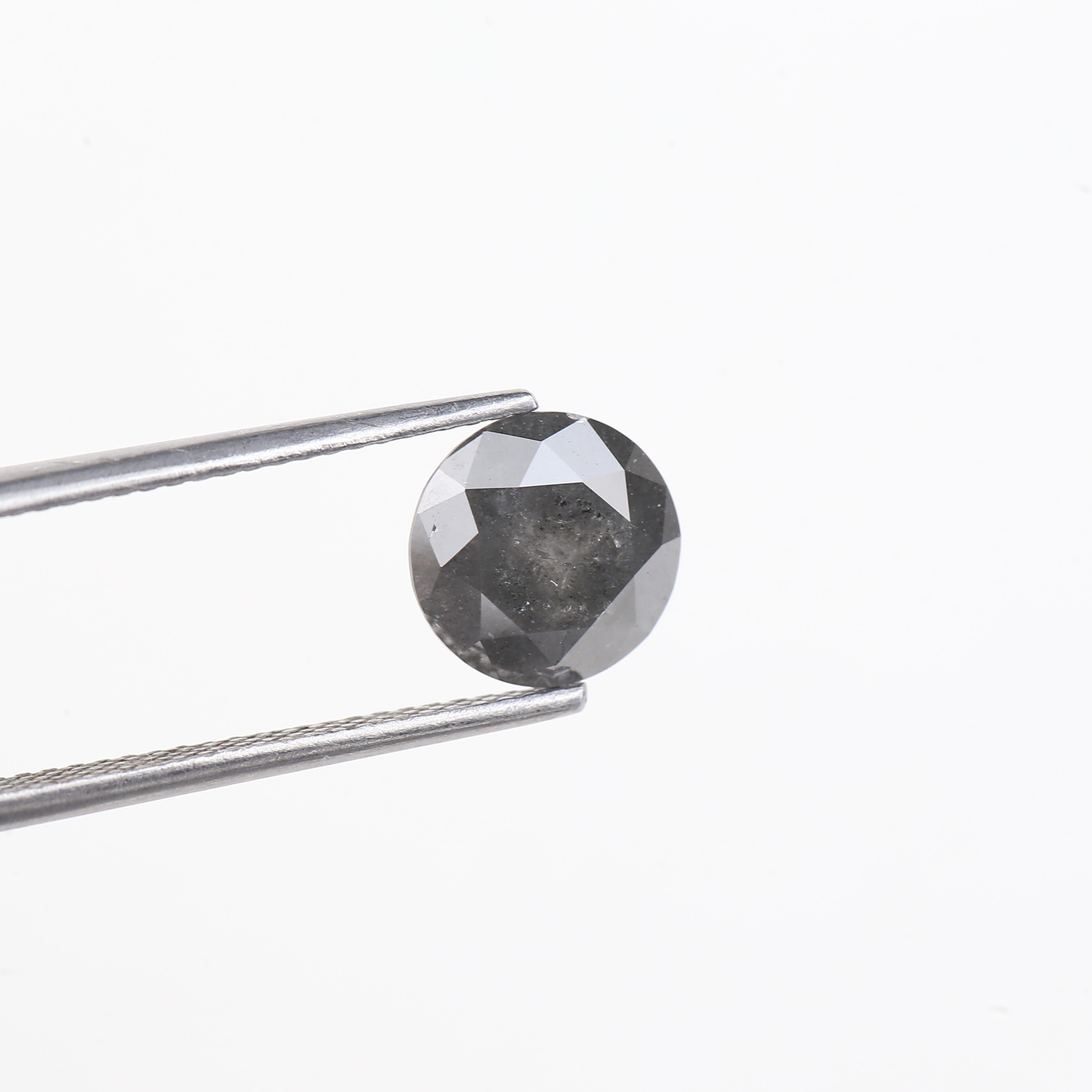 2.22 Carat Natural Grey Round Loose Salt And Pepper Diamond 8.30 MM