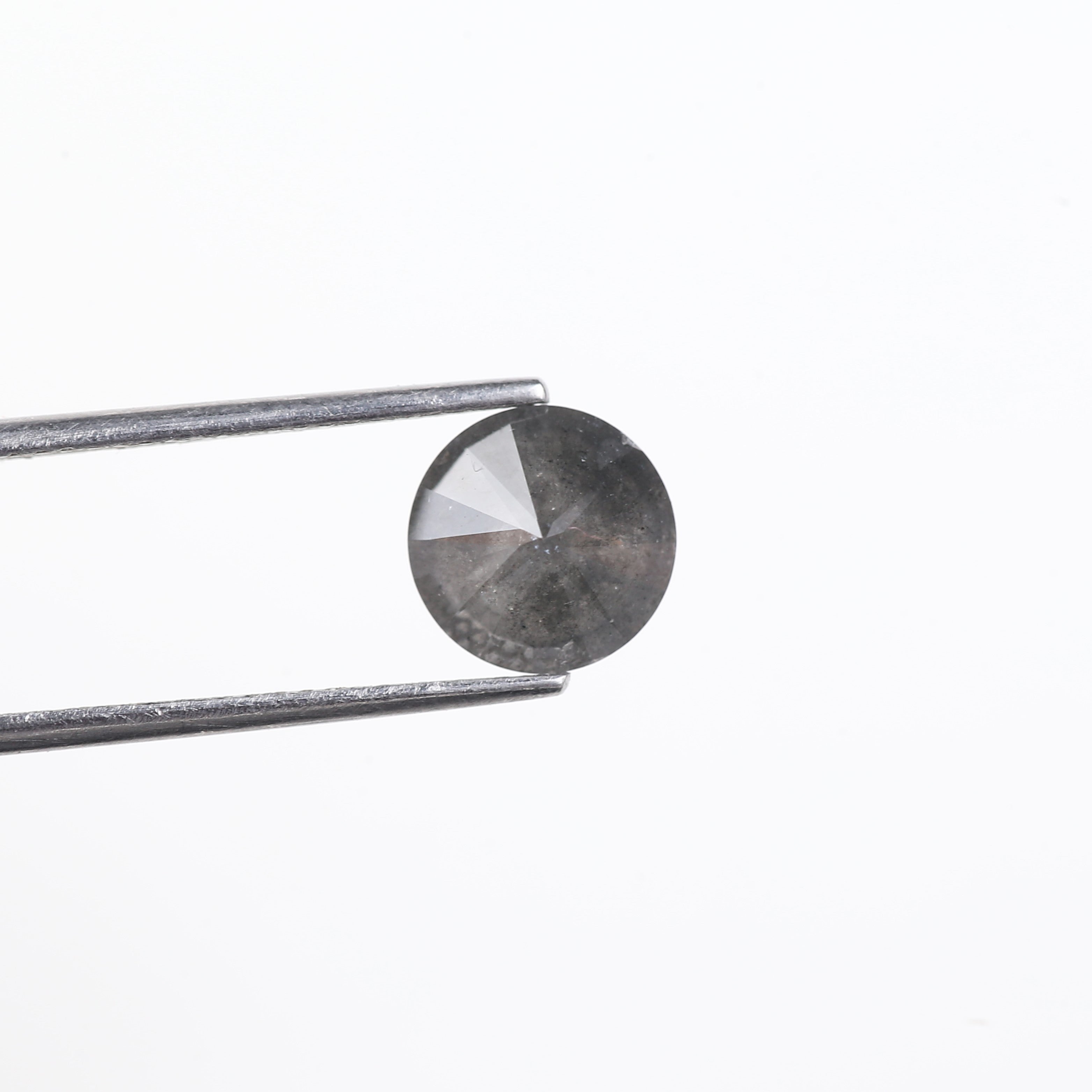 2.22 Carat Natural Grey Round Loose Salt And Pepper Diamond 8.30 MM